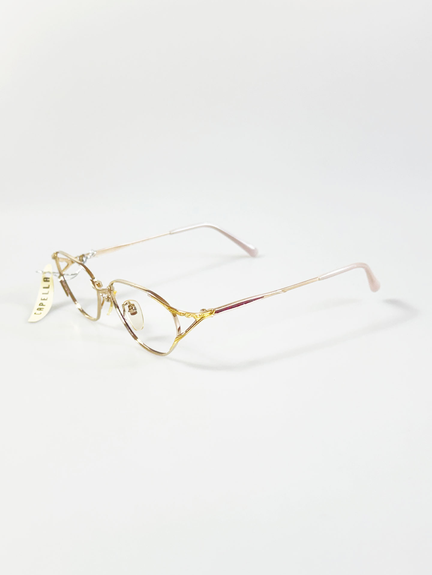90's CAPELLA Gold Slim Oval Metal Frame Glasses