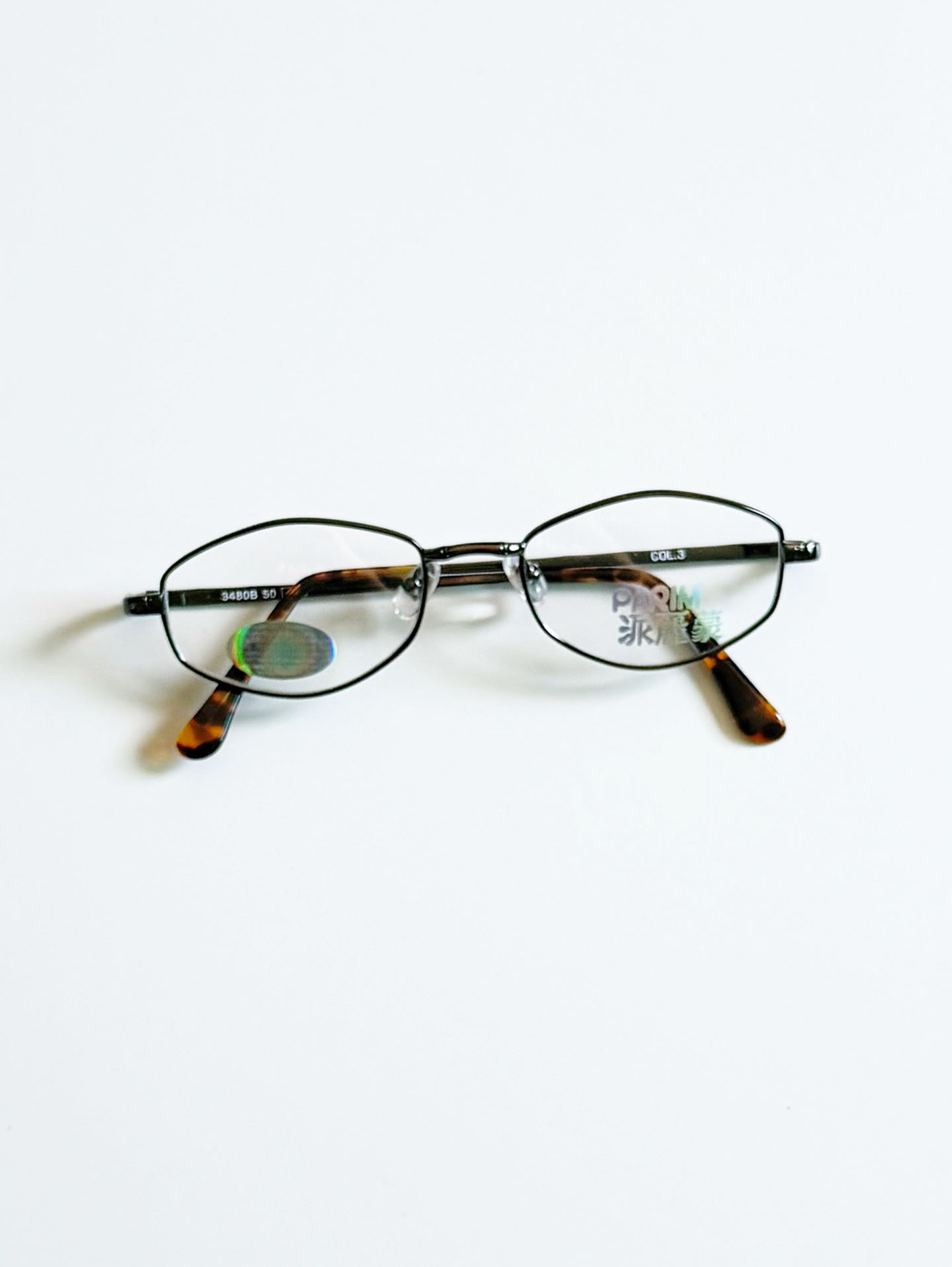 90's PARIM Slim Oval Gunmetal Metal Frame Glasses