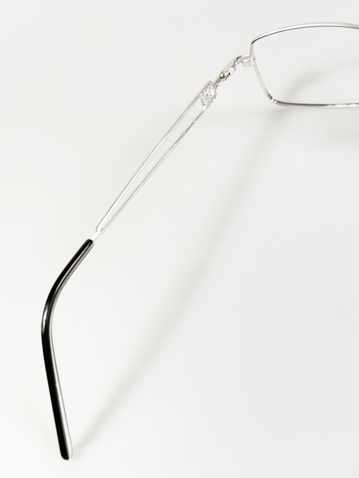 R&B Eyewear Silver Slim Square Metal Glasses