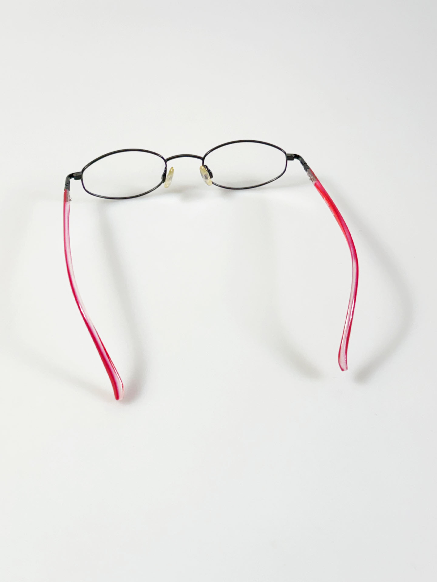 LUXURY EYEWEAR Black Slim Oval Metal Glasses