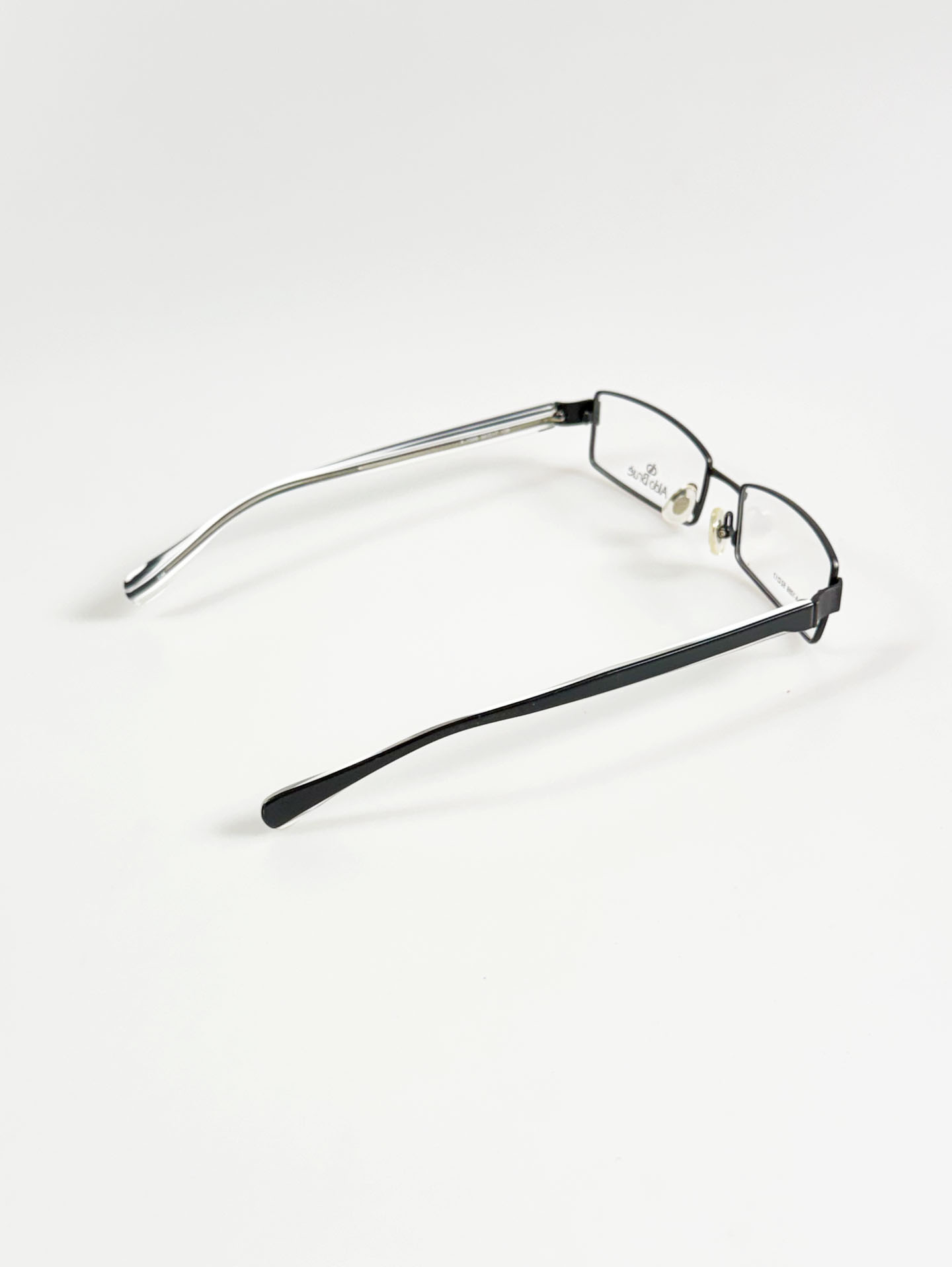 Aldo Brue Black Slim Square Metal Glasses