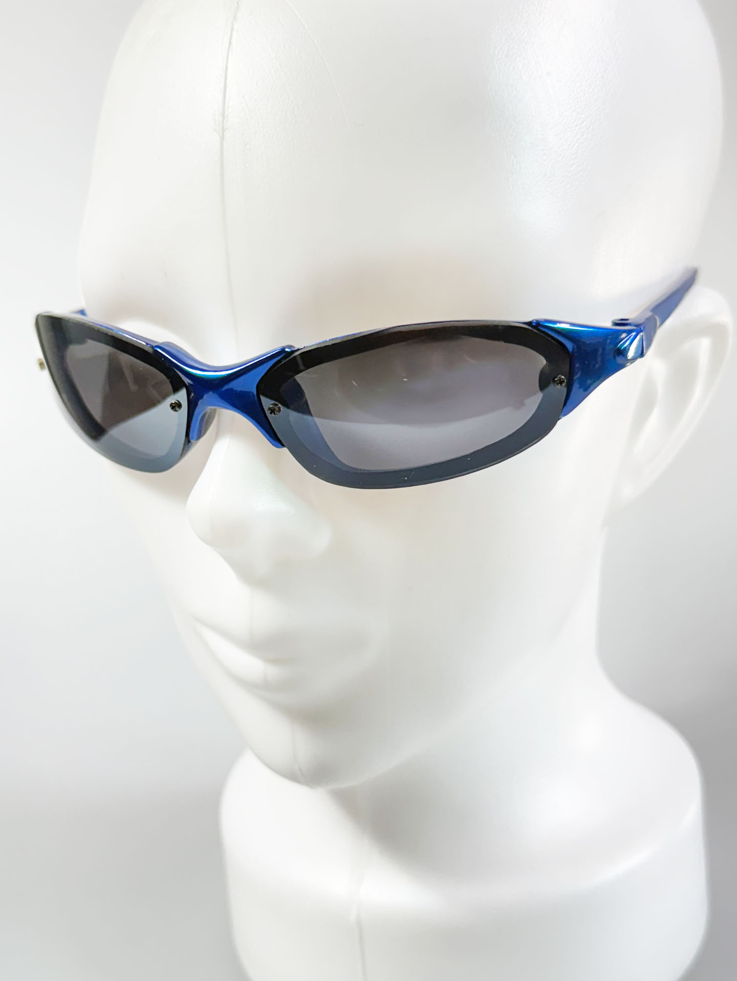 LEON Wraparound Blue Frame Sunglasses