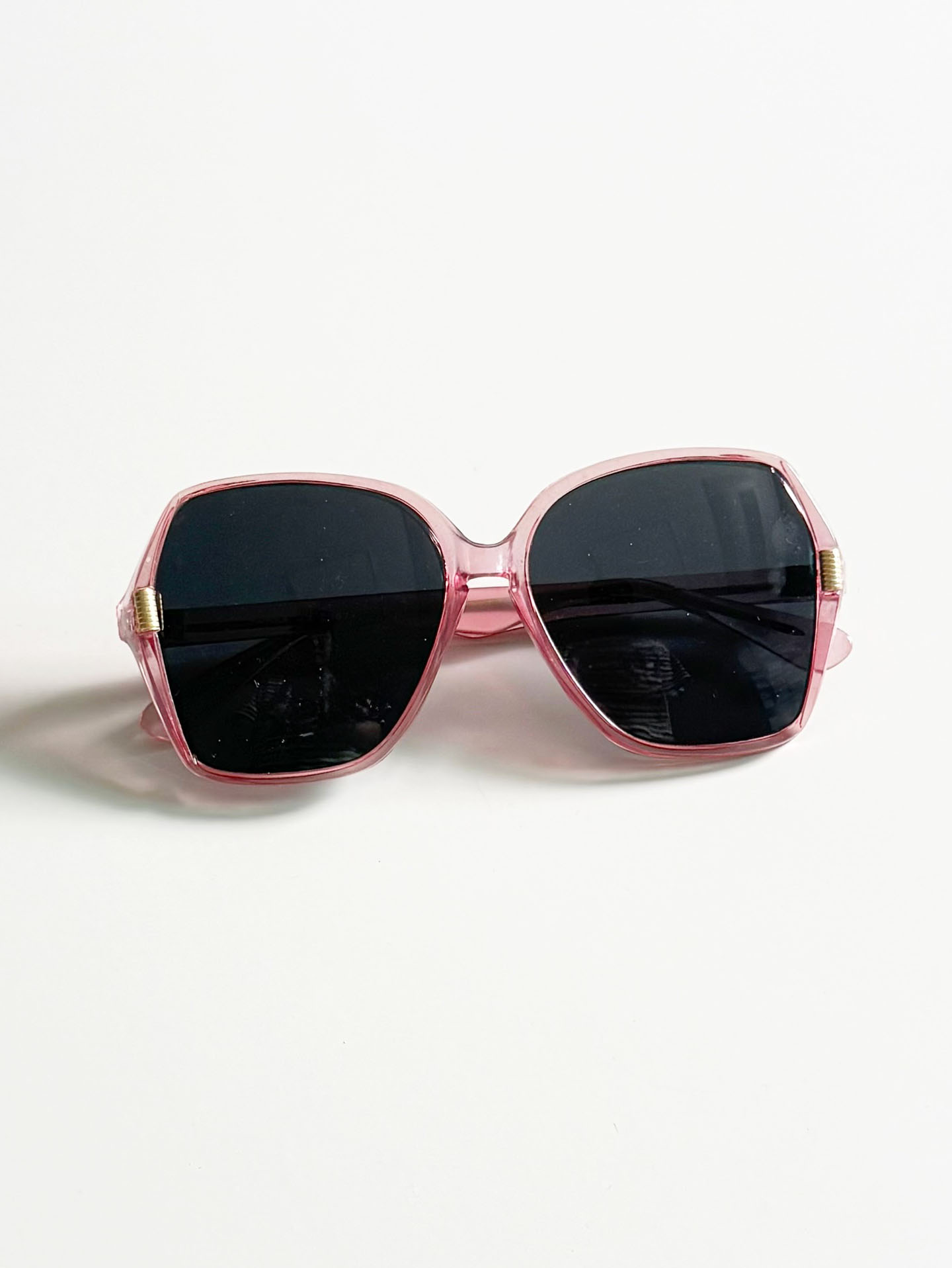 90's Oversized Bold Square Pink Frame Sunglasses