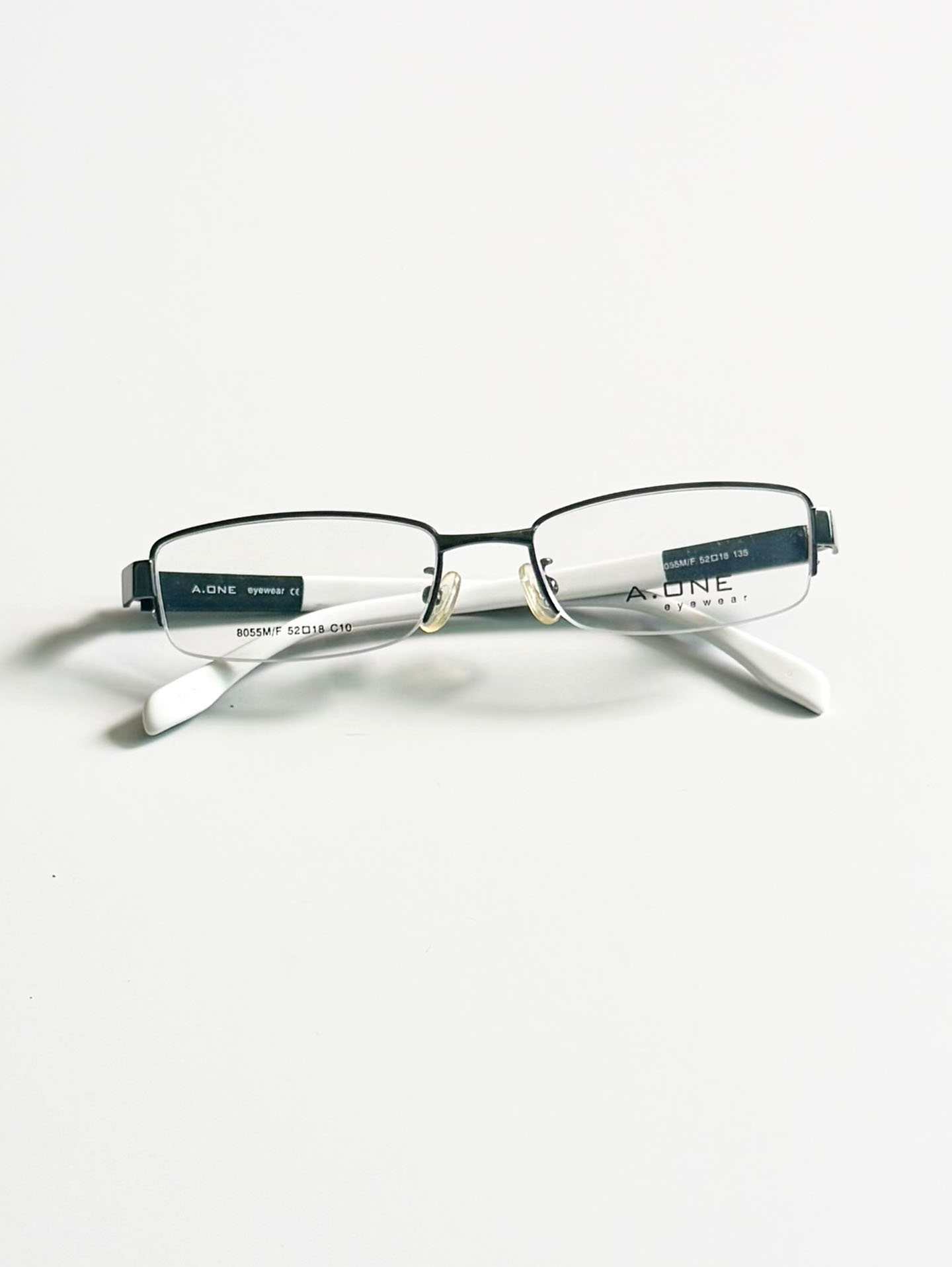 A.ONE Gunmetal Half-Rim Square Glasses