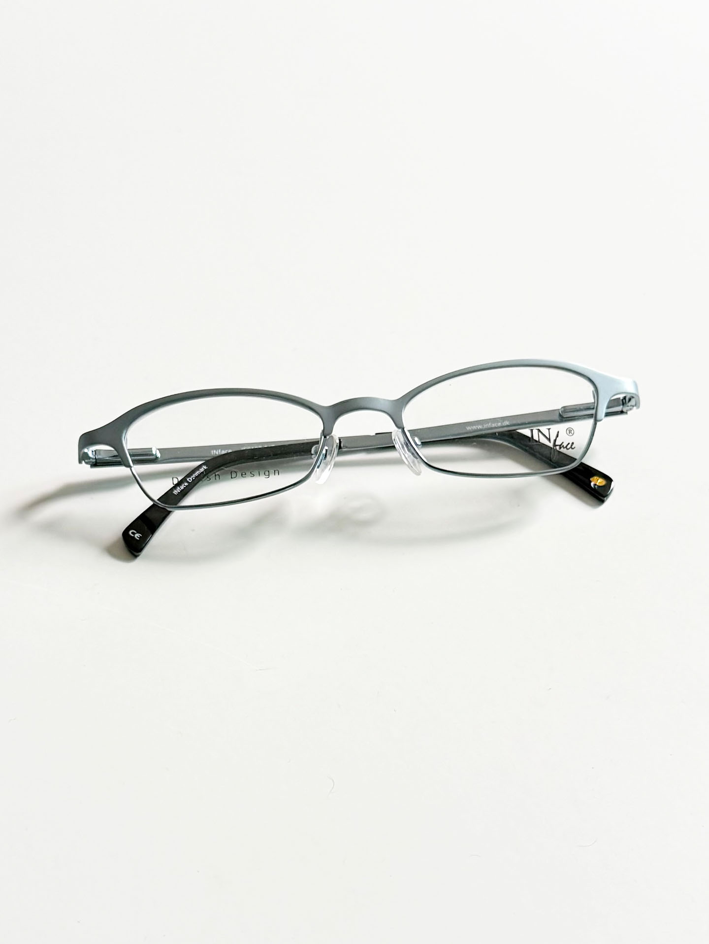 IN FACE Blue Grey Square Metal Glasses
