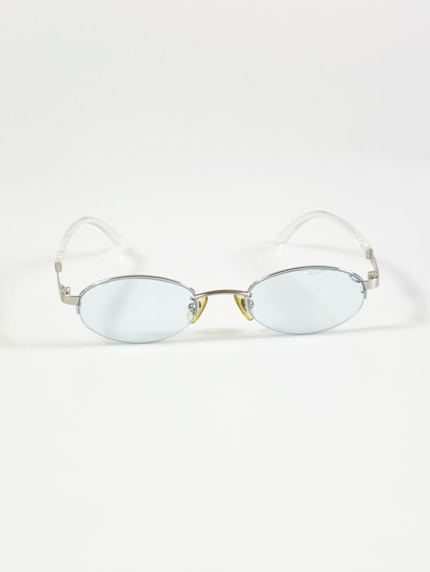 InToo Silver Semi-Rimless Oval Metal Glasses