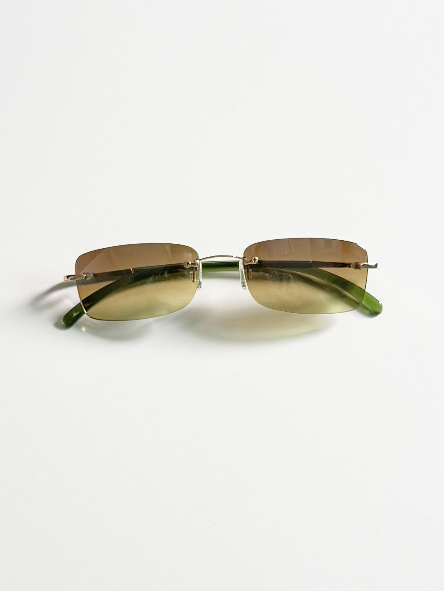 CAPRIO Rimless Square Metal Tinted Sunglasses