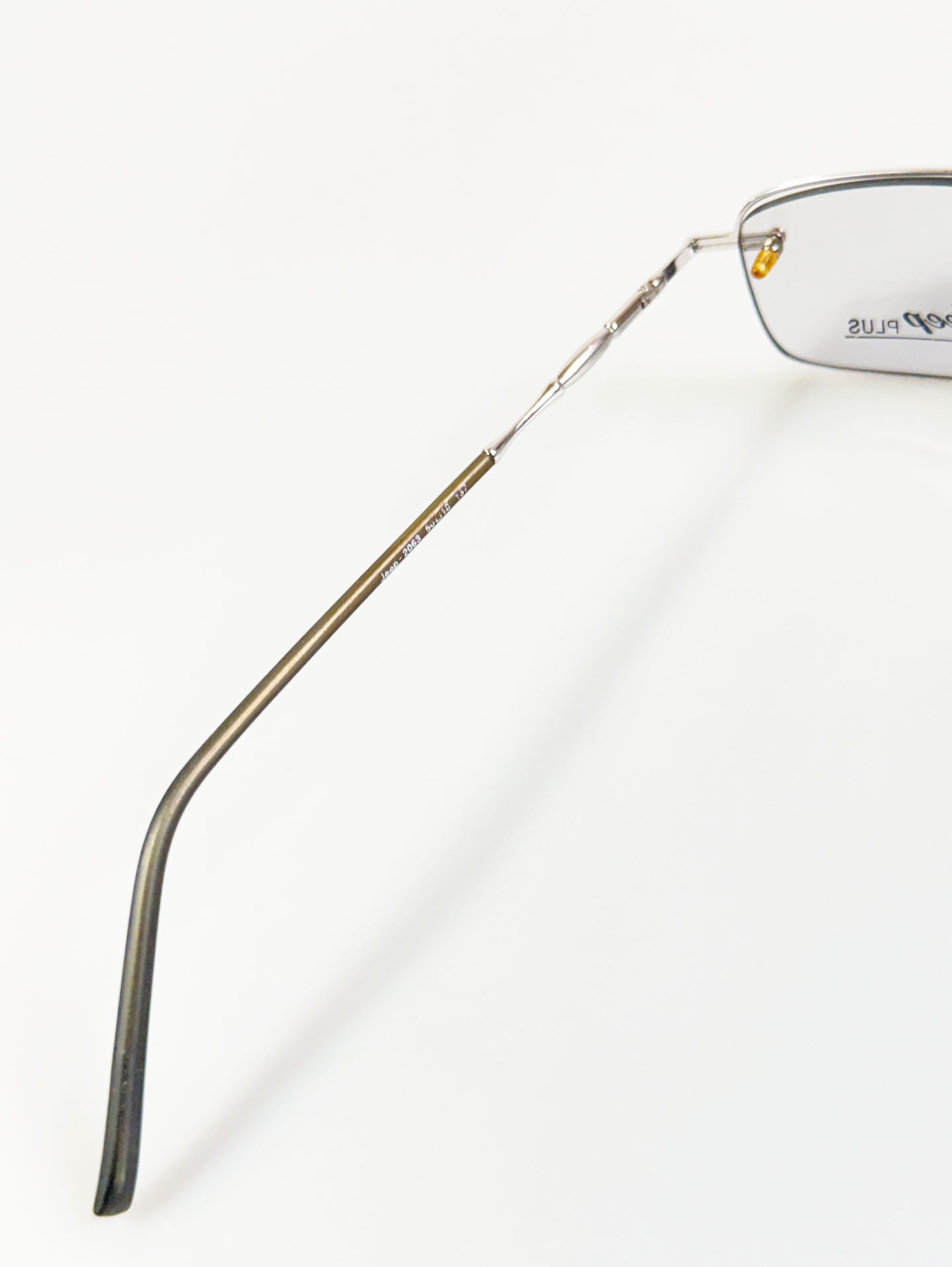 Jeep Silver Square Semi-Rimless Metal Frame Glasses