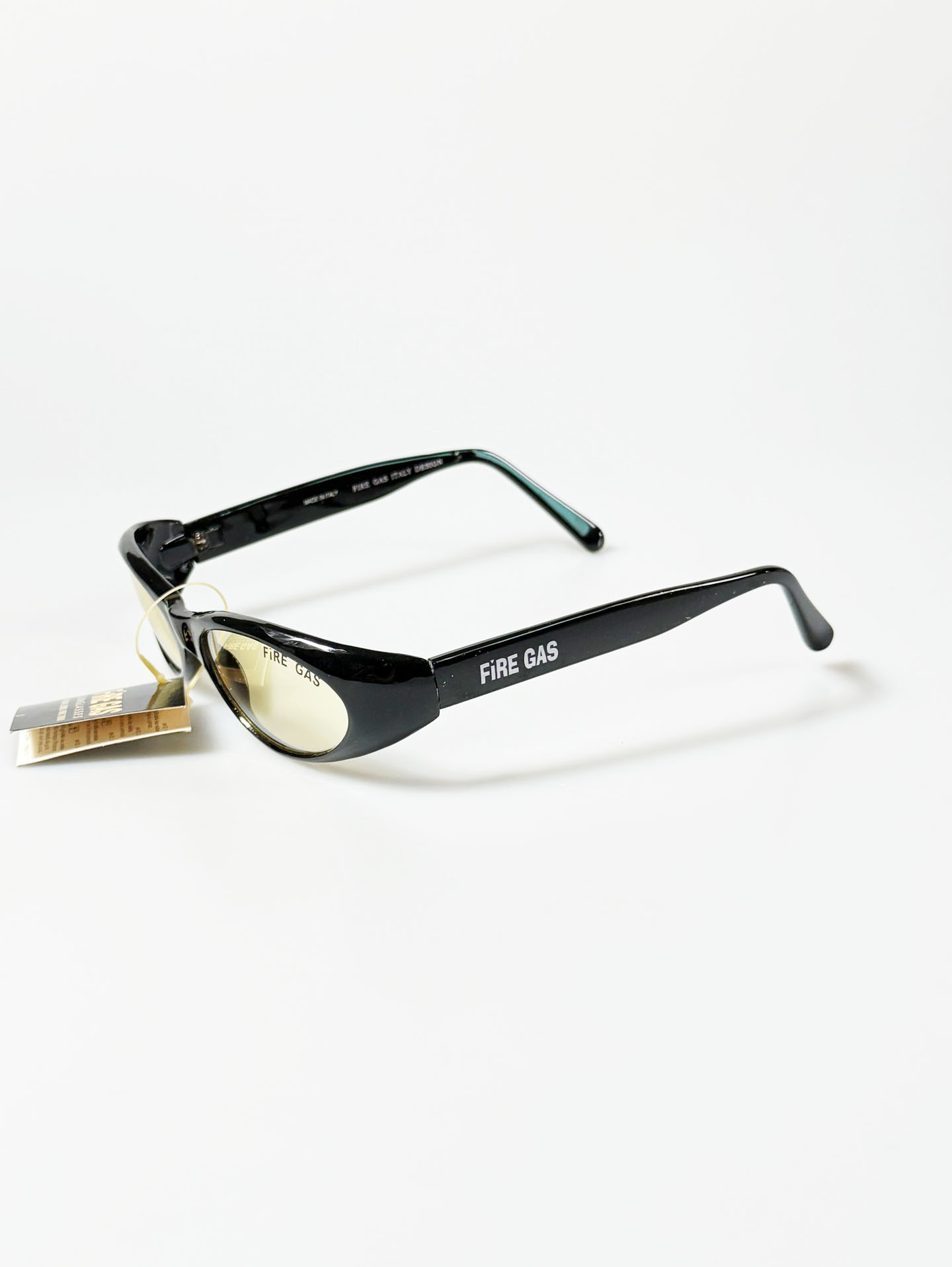 90's FIRE GAS Black Bold Oval Tint Sunglasses