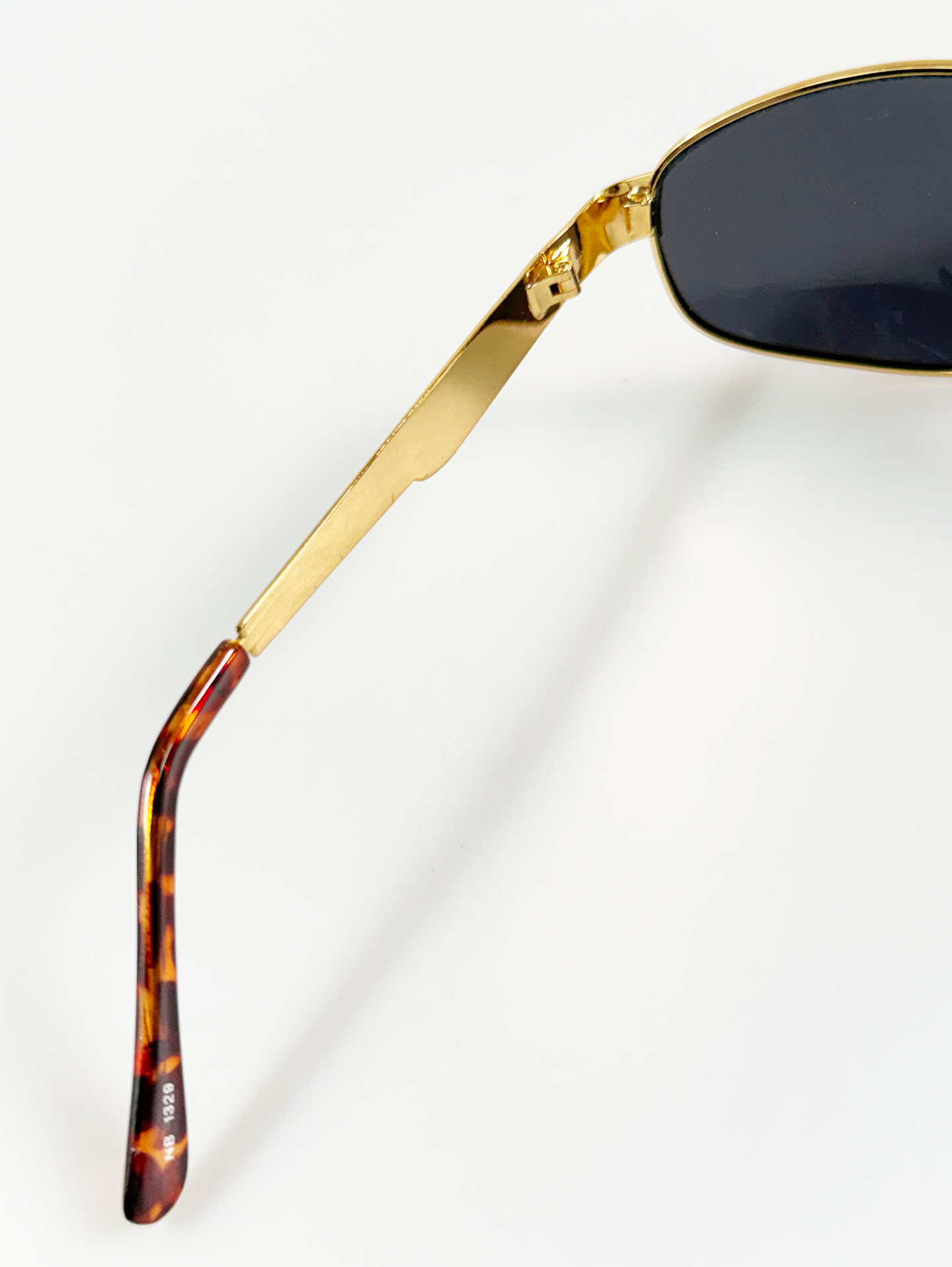 Gold Slim Square Metal Frame Sunglasses
