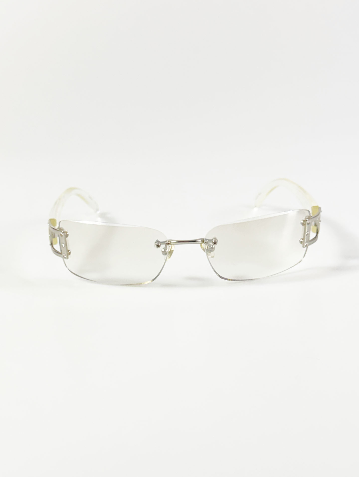CAPRIO Rimless Square Metal Tinted Sunglasses