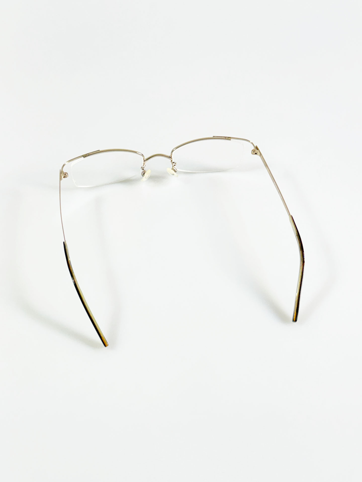 ECARLUS Gold Half-Rim Square Metal Glasses