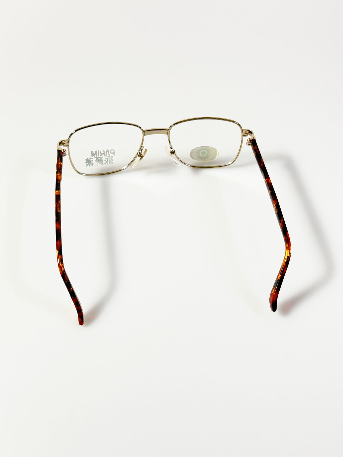 90's PARIM Classic Square Gold Metal Frame Glasses