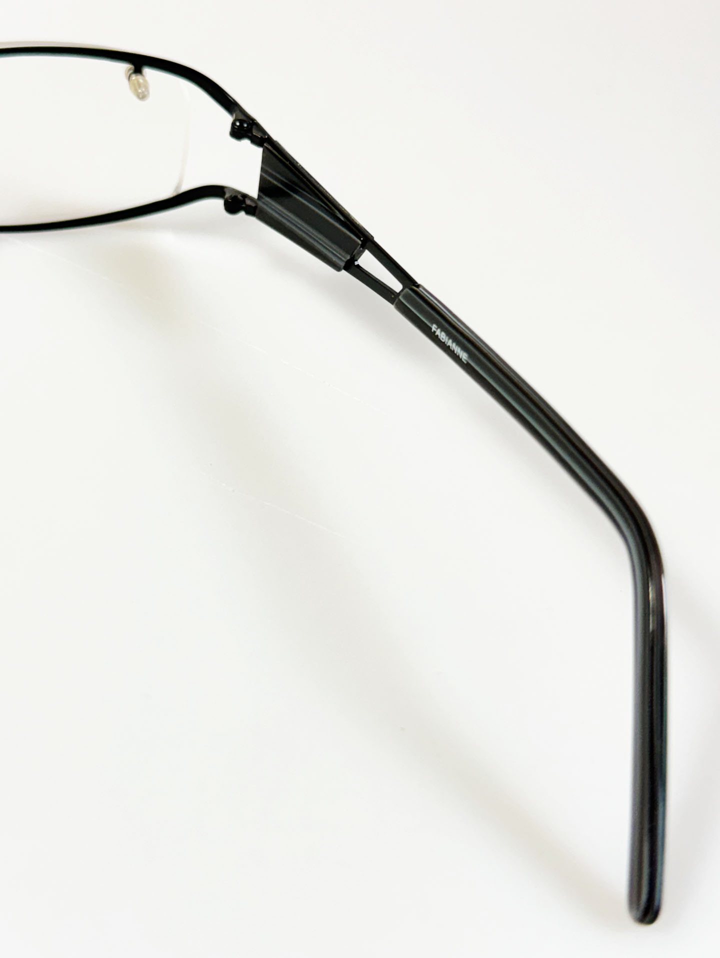 FABI ANNE Black Geometric Slim Square Metal Frame Glasses