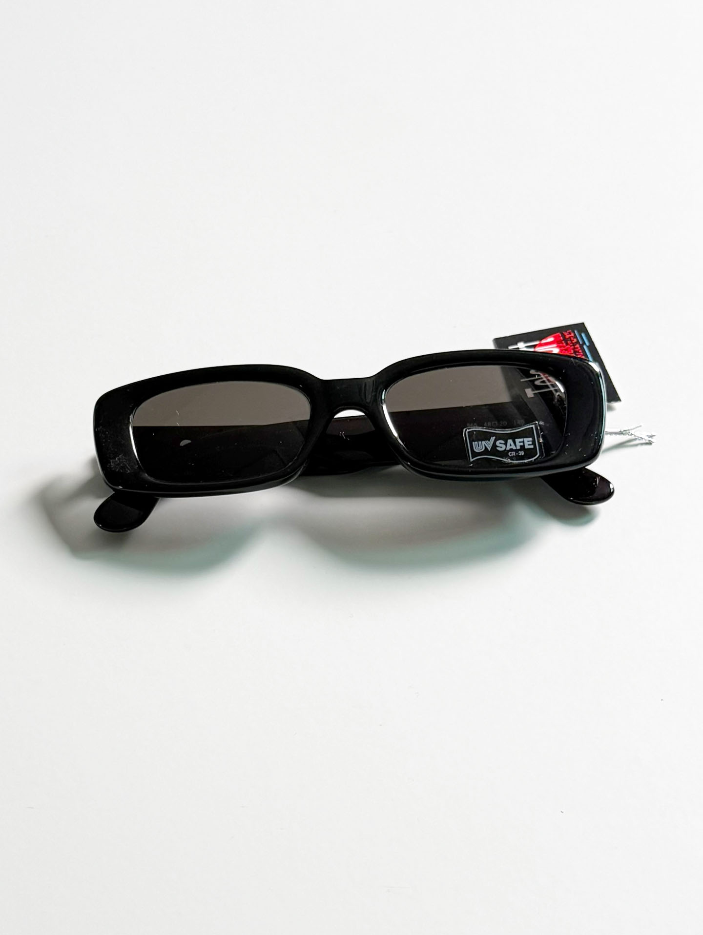 90's TELEPORT Black Bold Square Frame Sunglasses