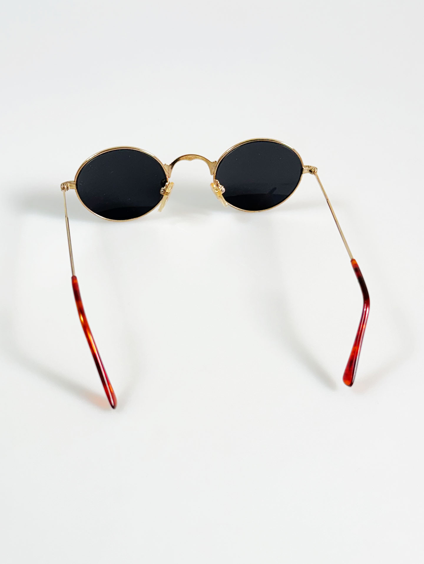 90's Gold Metal Slim Oval Frame Sunglasses