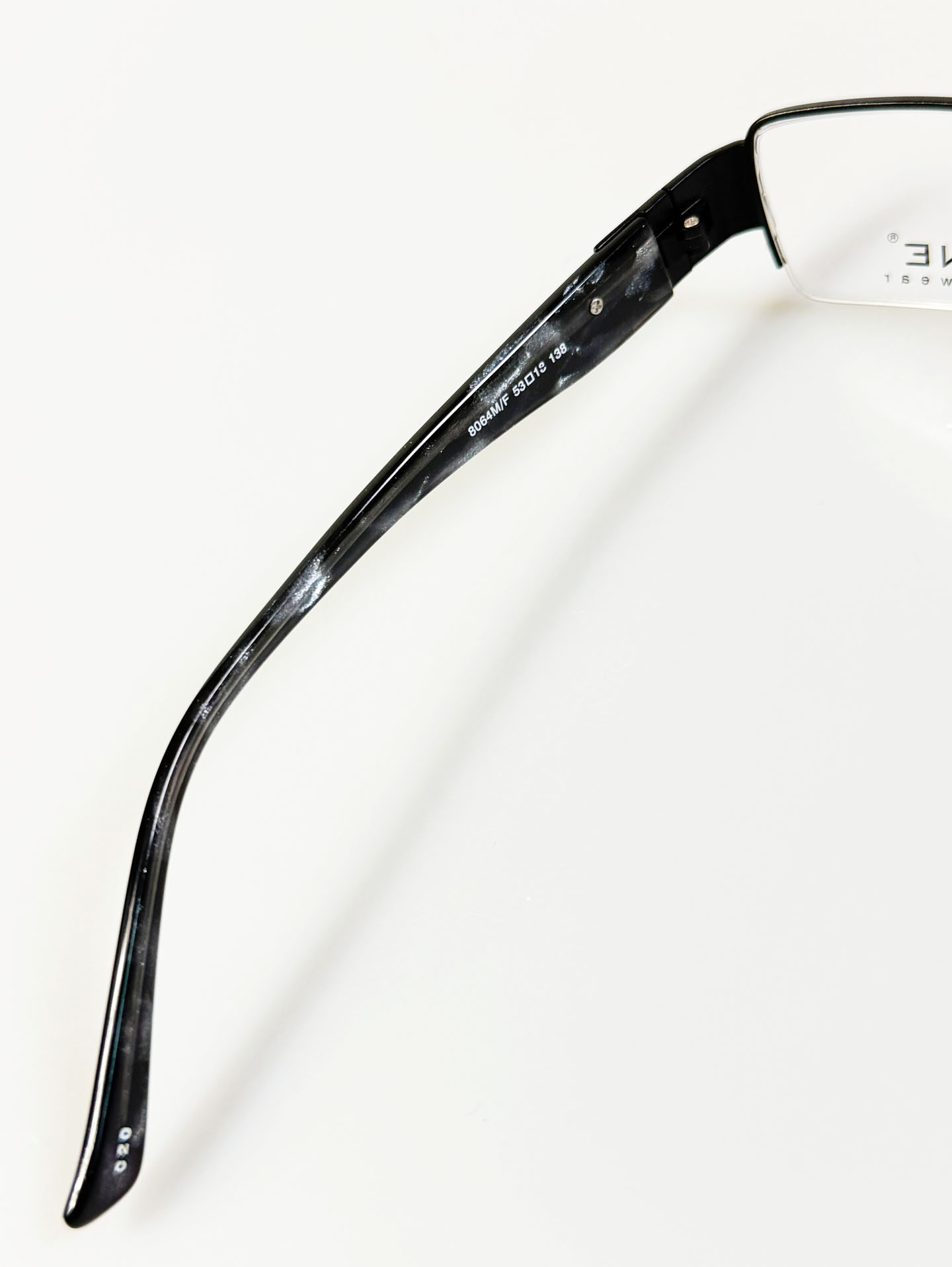 A.ONE Square Half-Rim Black Metal Frame Glasses