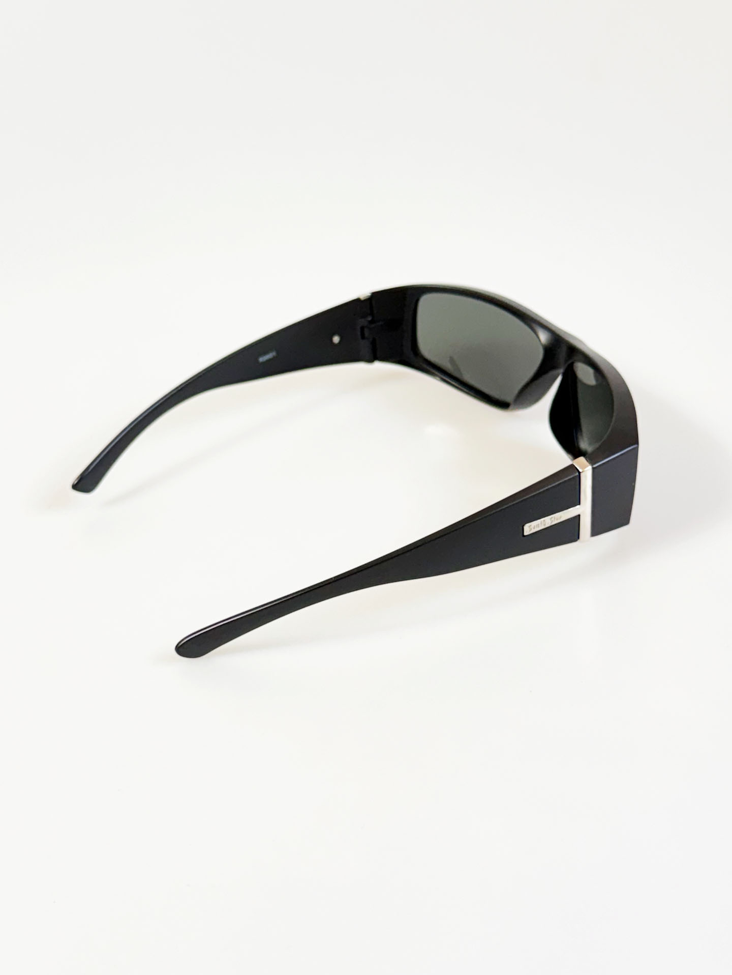 90's SOUTH SIDE Black Wraparound Square Frame Sunglasses