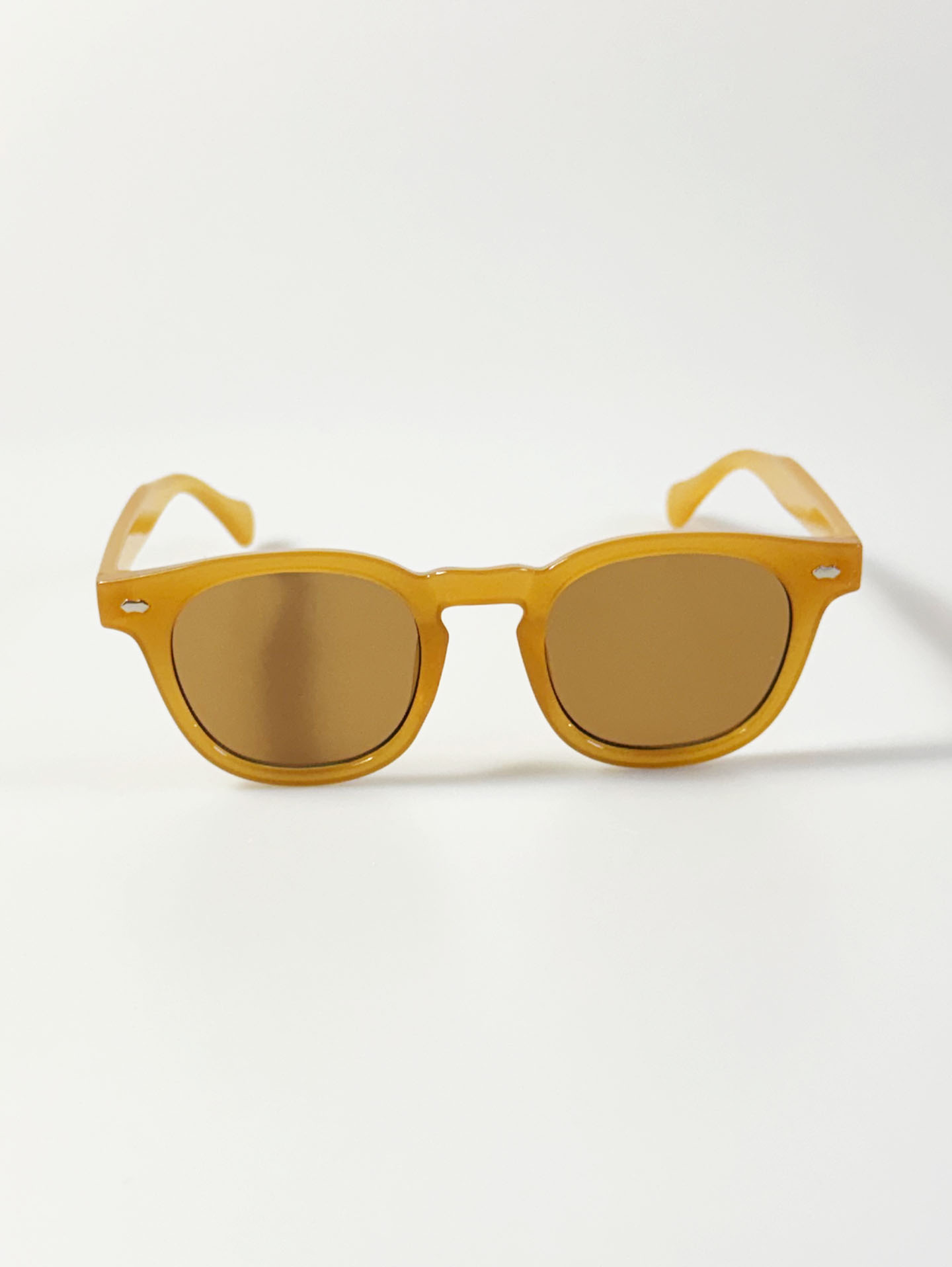 Amber Yellow Bold Square Frame Tint Sunglasses