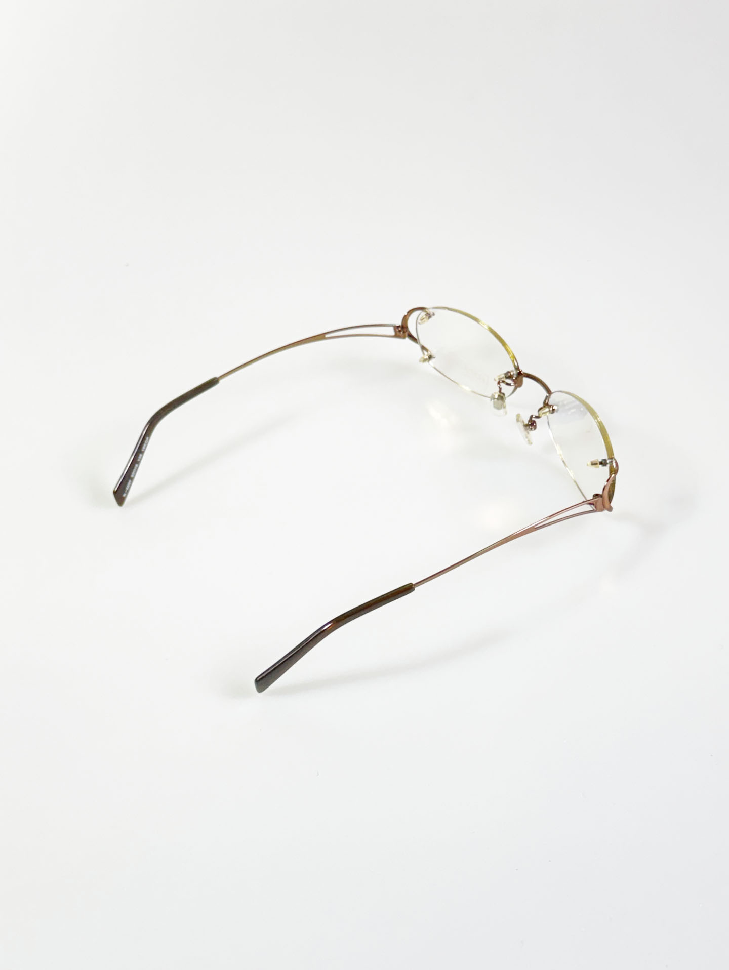 KENZIA ITALY Rimless Slim Oval Metal Frame Glasses