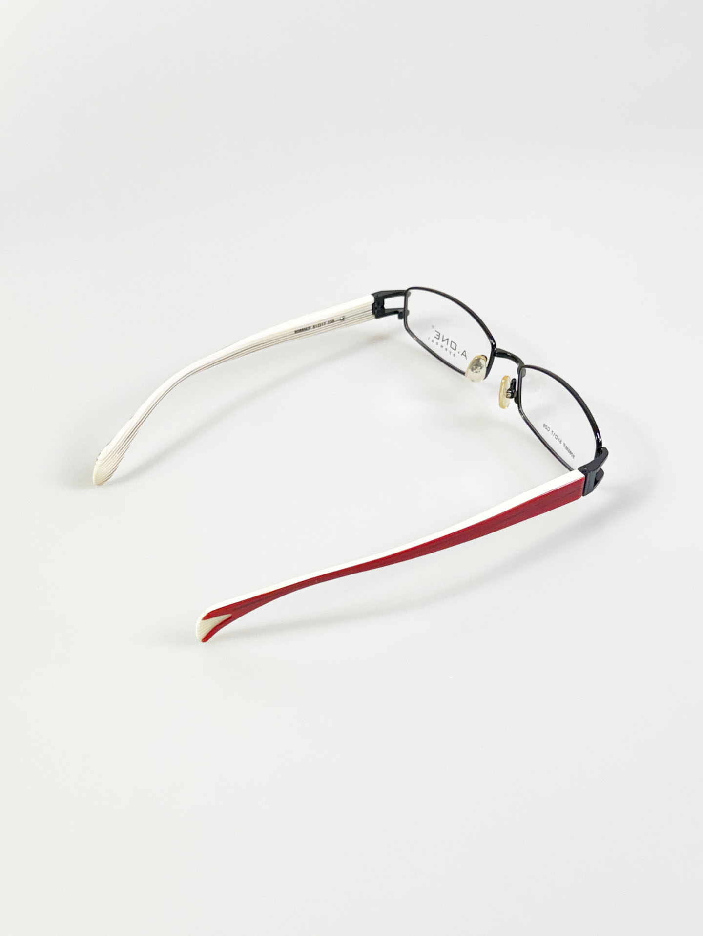 A.ONE Black Slim Square Metal Glasses