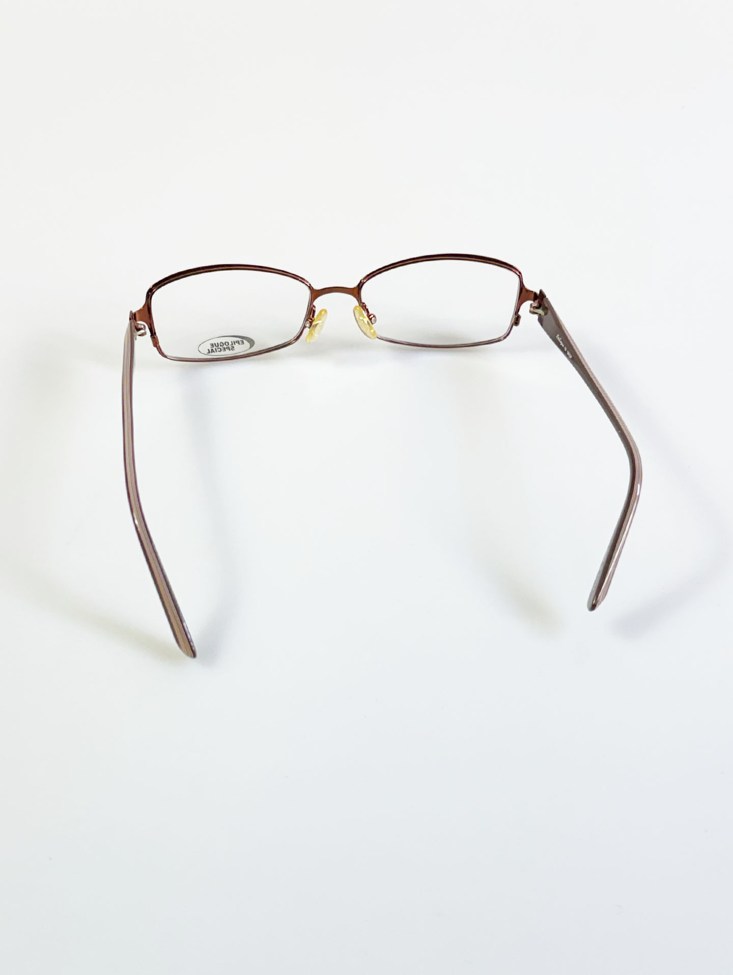 EPILOGUE Brown Slim Square Metal Glasses