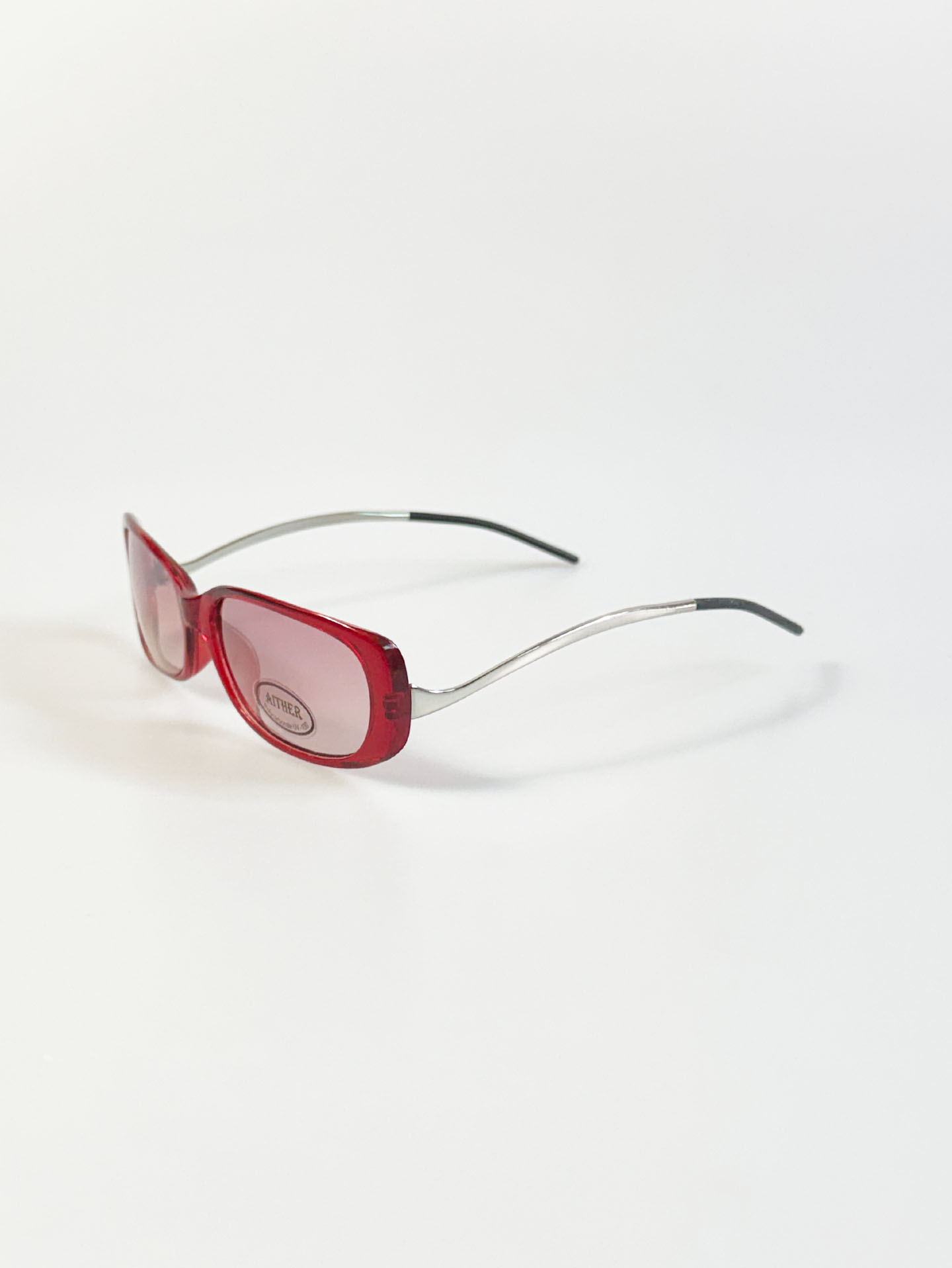 CAPRIO Bold Red Acetate Square Tint Sunglasses