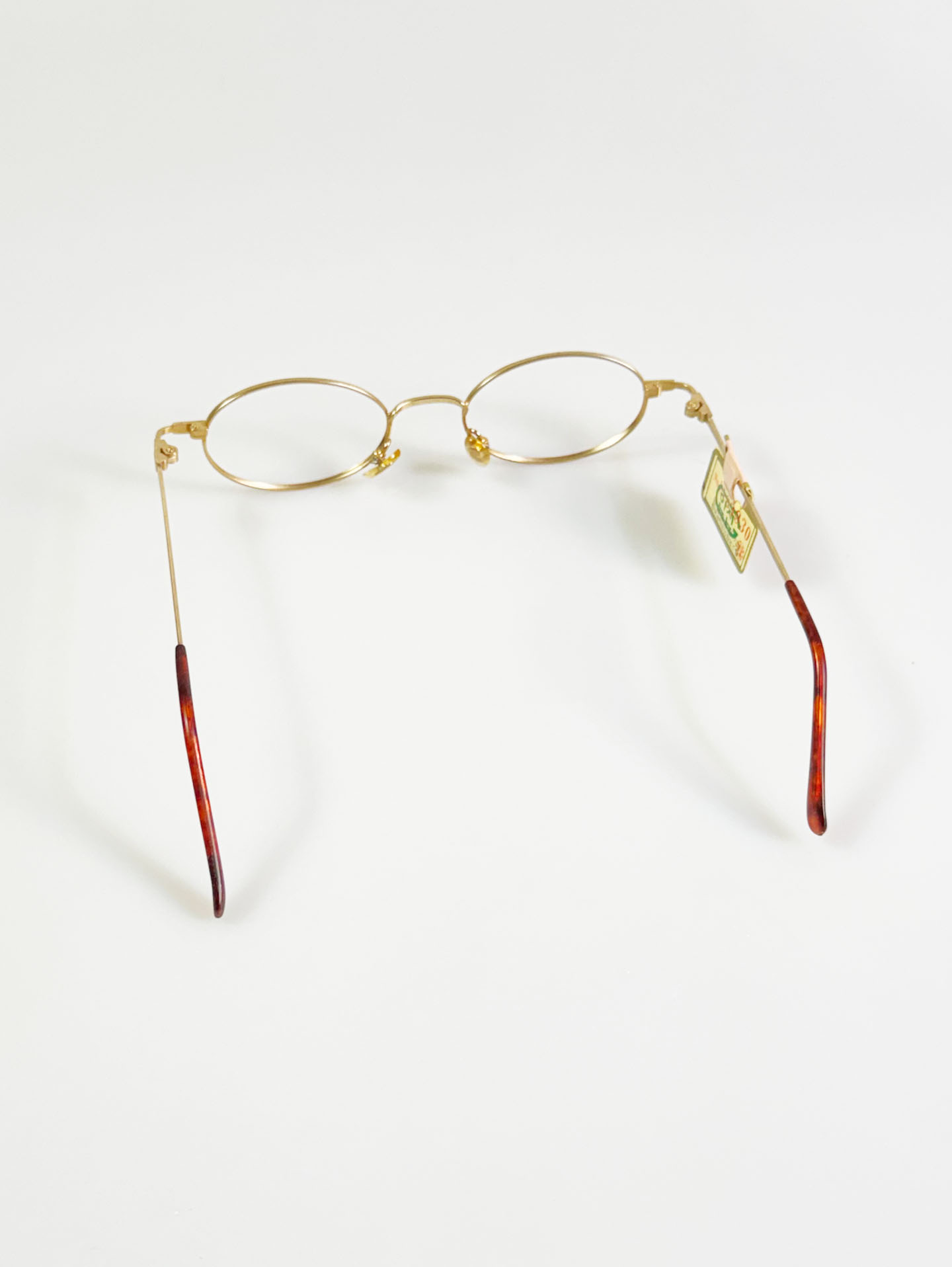 90’s TORTOISE Oval Gold Metal Frame Glasses