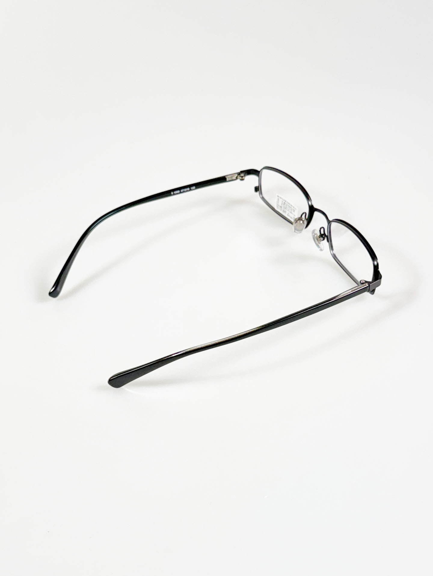 EPILOGUE Black Slim Square Metal Frame Glasses