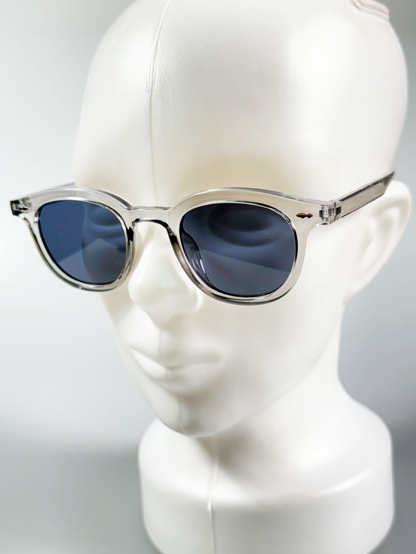 Clear Smoke Grey Rounded Square Frame Sunglasses