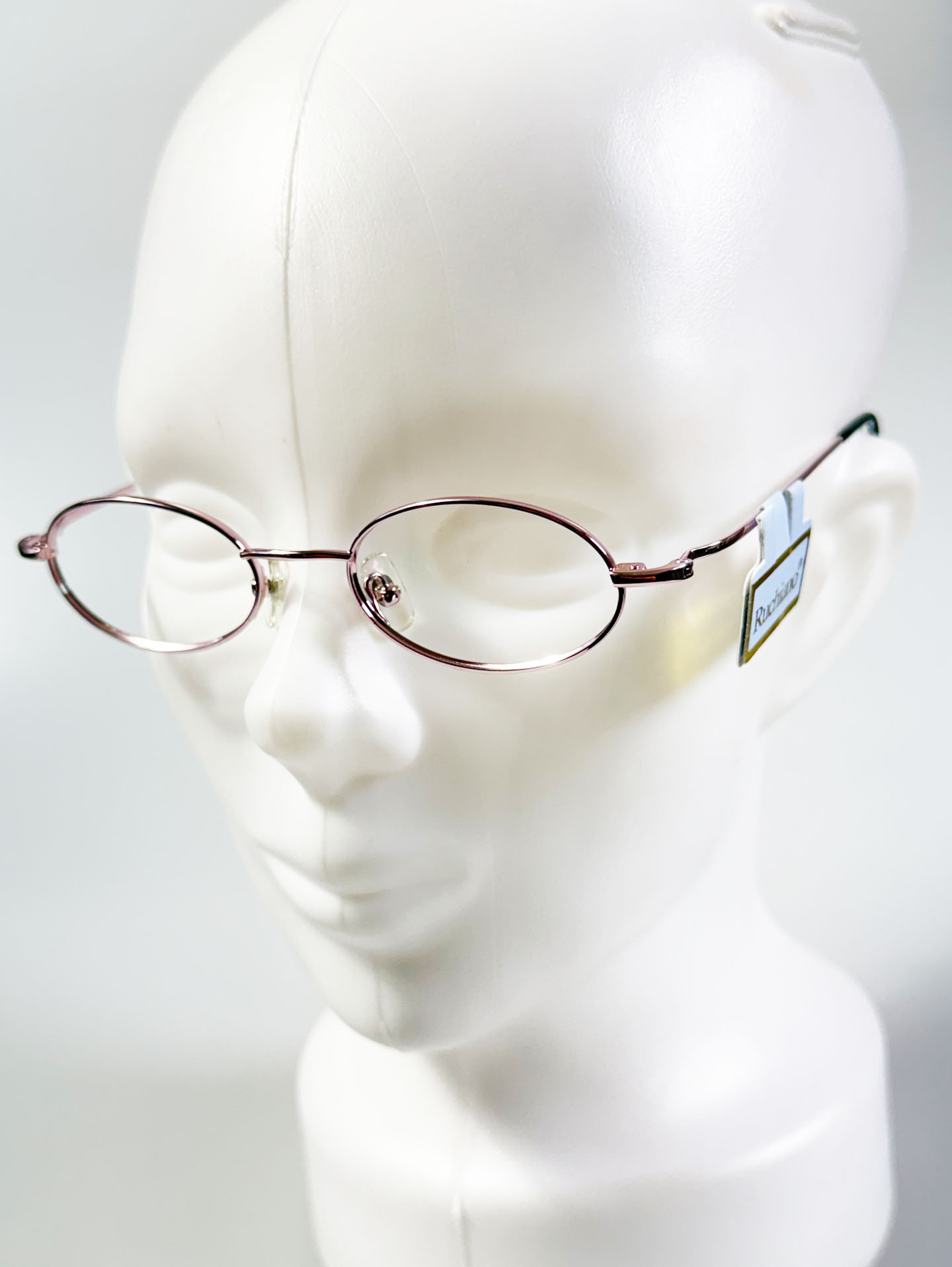 RUCHIANO Pink Slim Oval Metal Frame Glasses