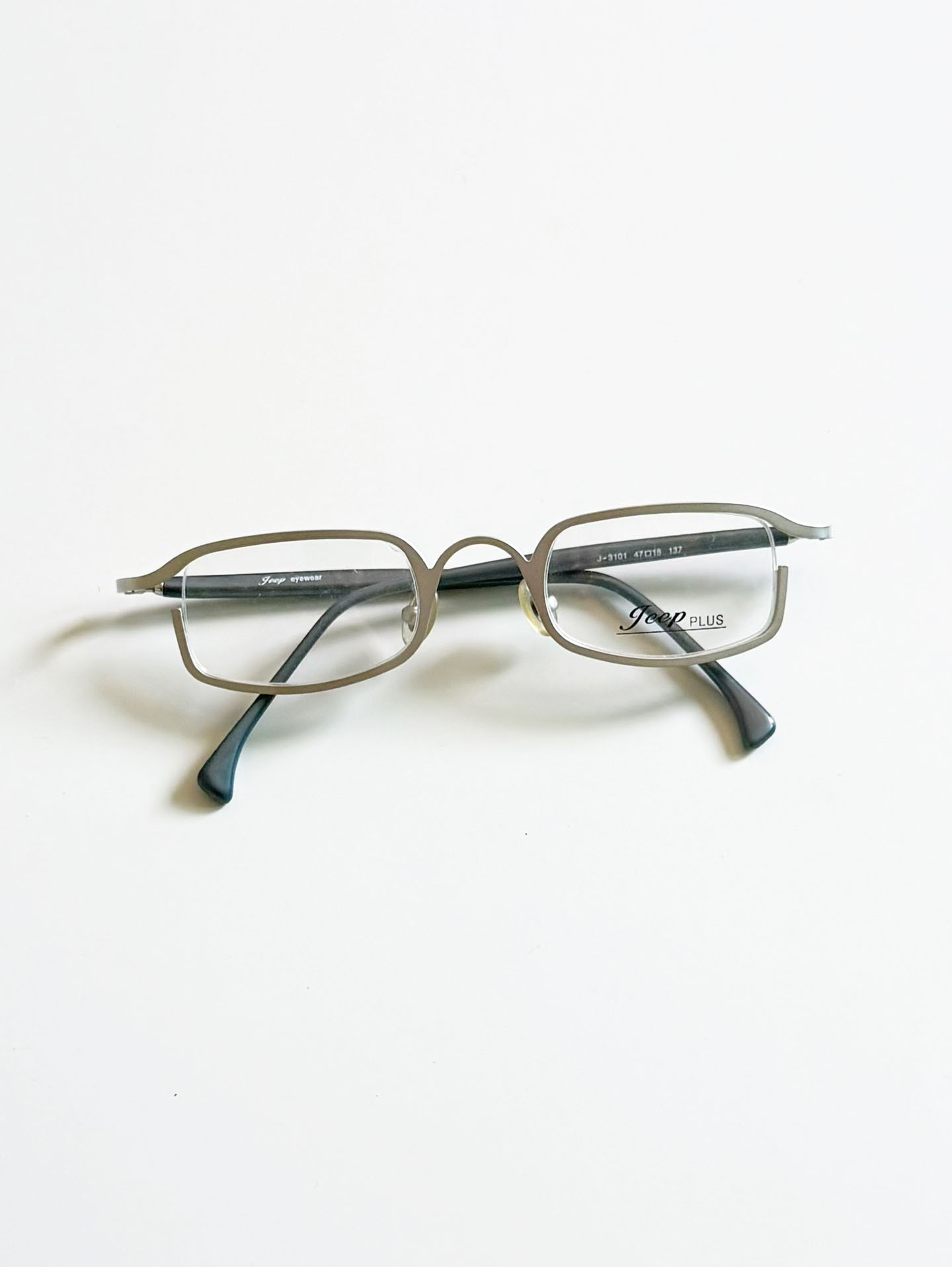 JEEP Silver Slim Square Metal Glasses