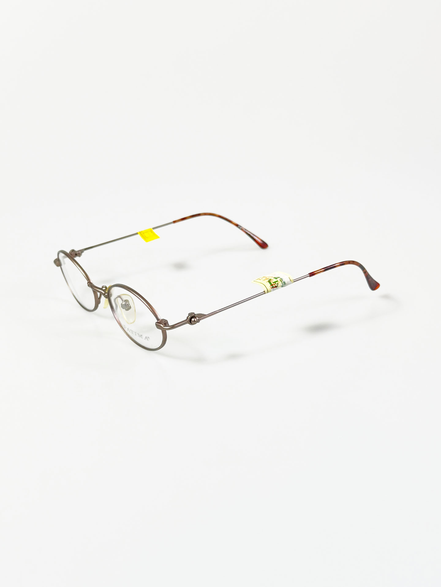 PATIMA Bronze Brown Slim Oval Metal Frame Glasses