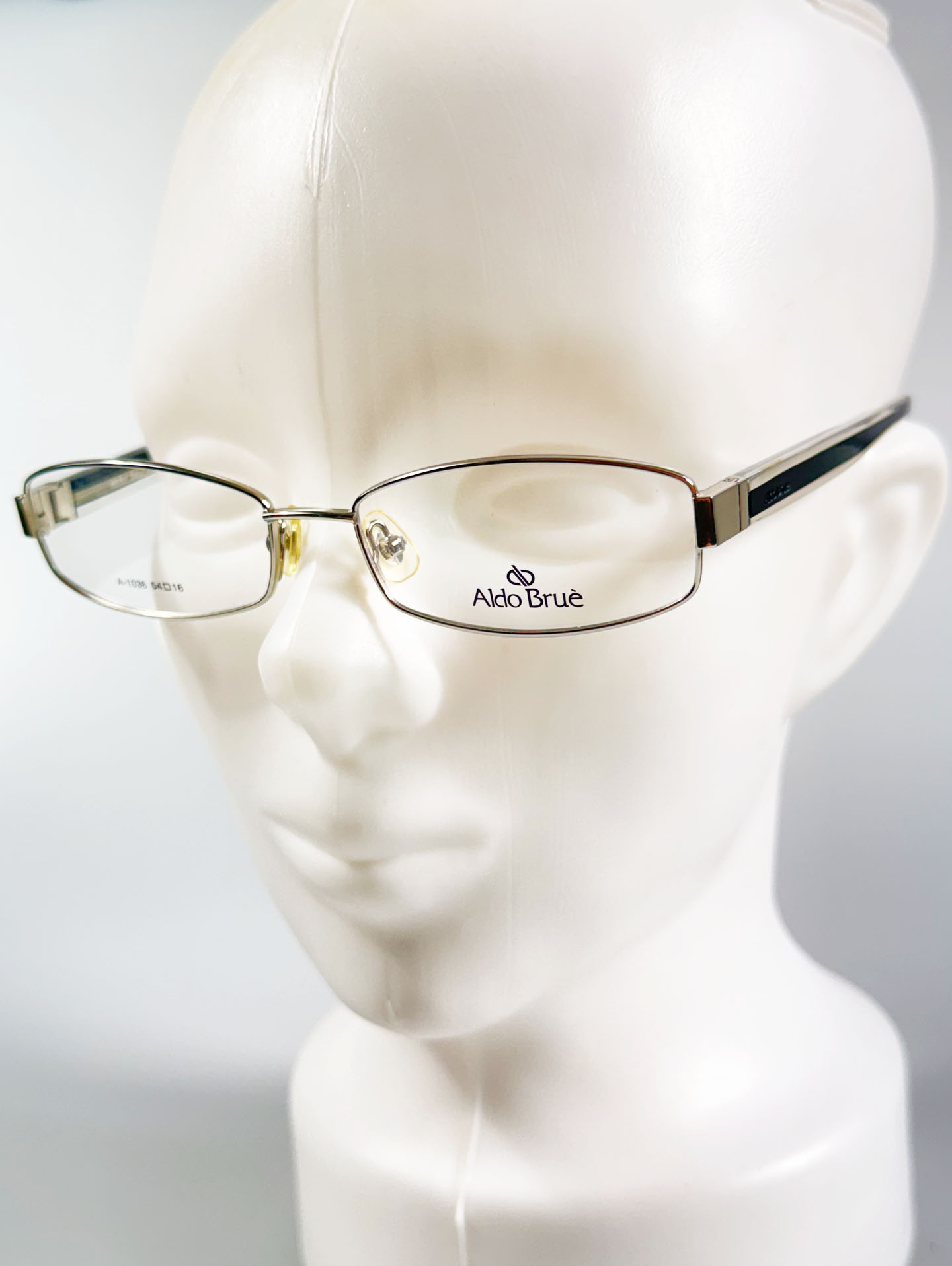 Aldo Brue Silver Slim Square Metal Glasses