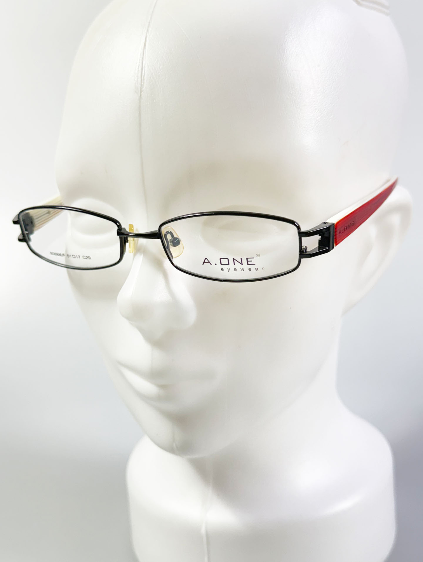 A.ONE Black Slim Square Metal Glasses