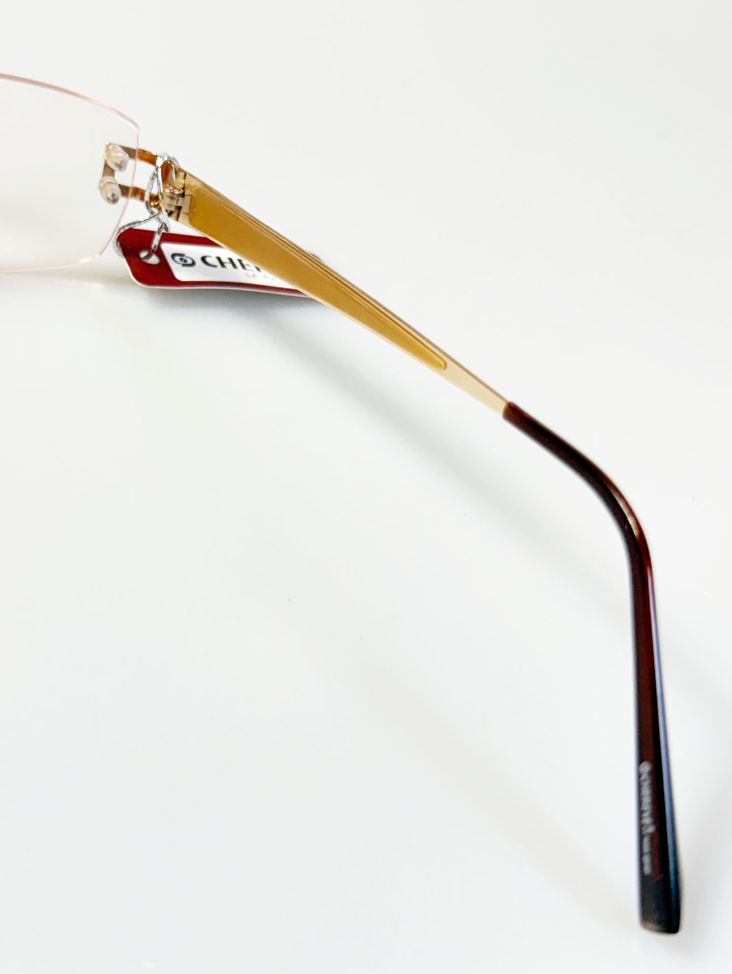 CHEREYE LA PARIS Gold Rimless Square Frame Glasses