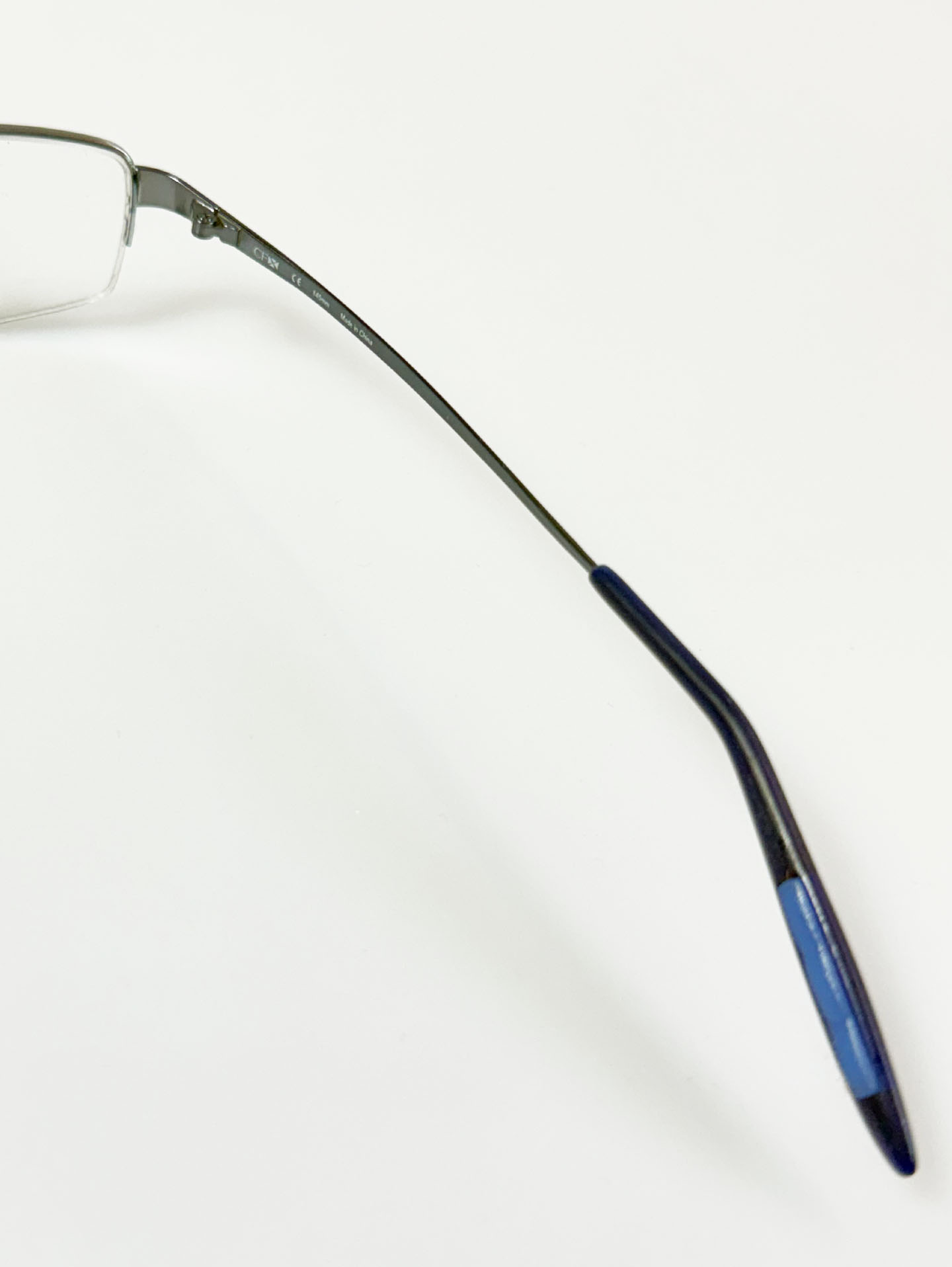 Concept Flex Blue Half-Rim Metal Square Frame Glasses