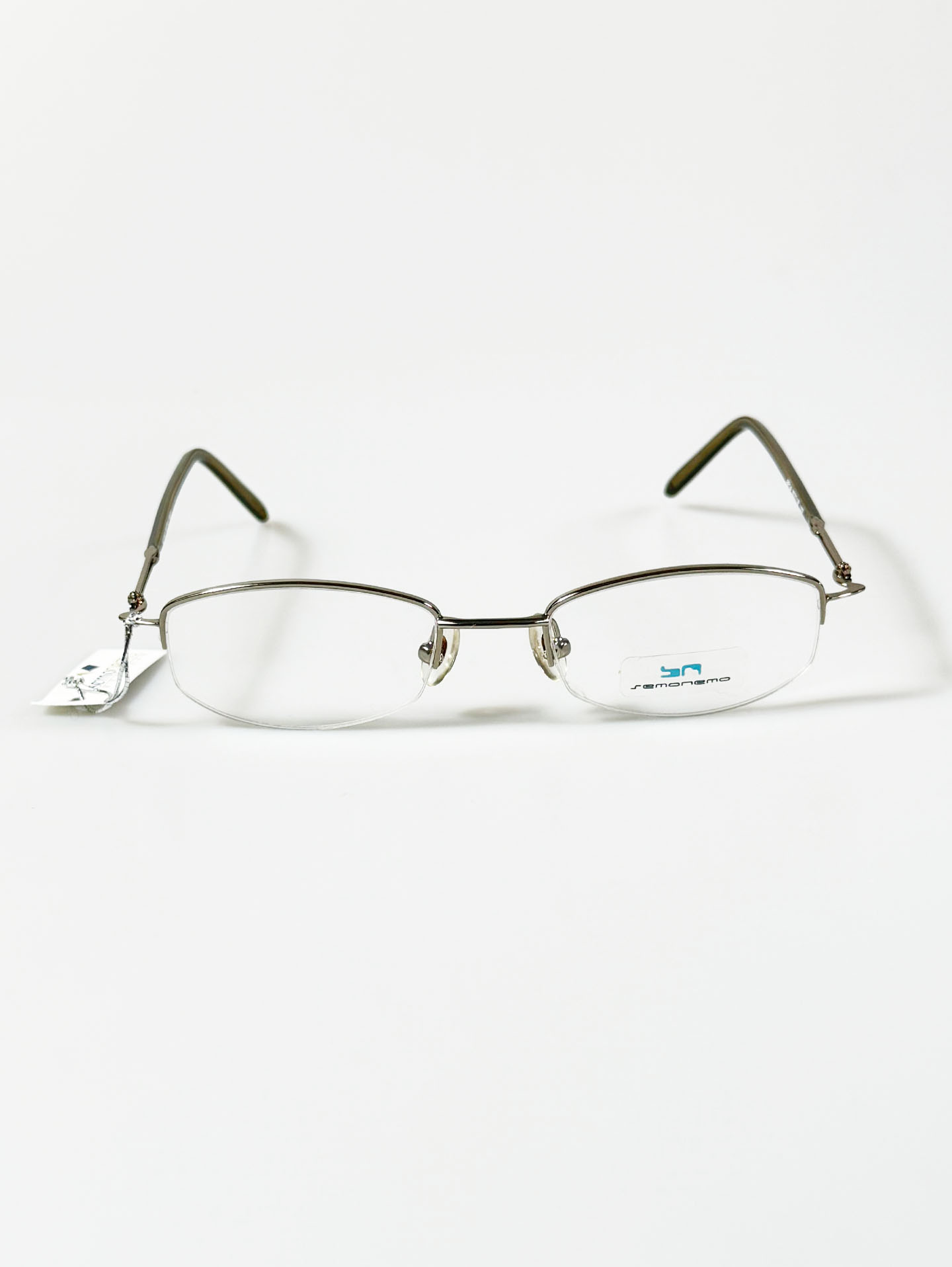 Semoremo Dark Silver Semi-Rimless Square Metal Frame Glasses