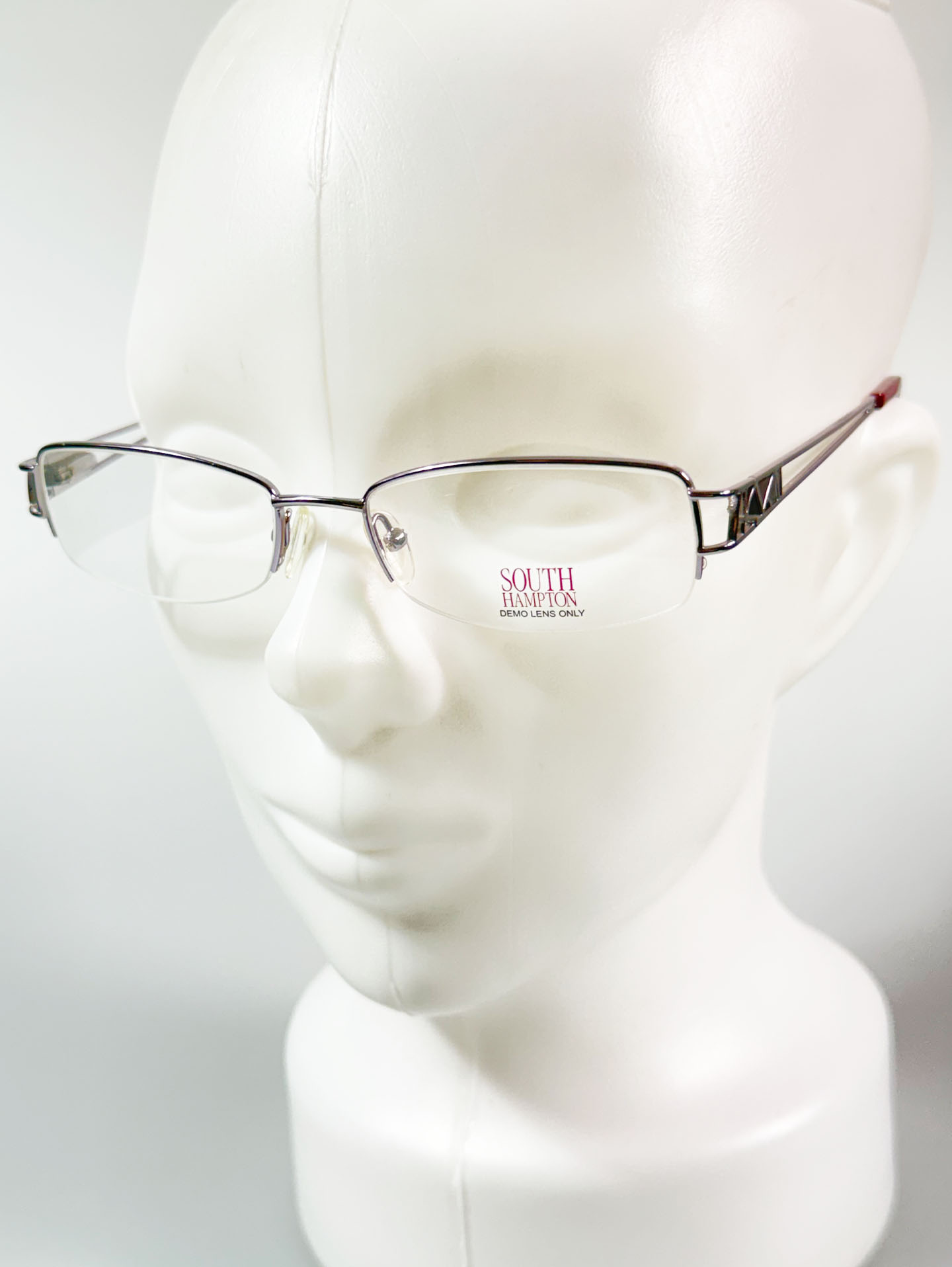 South Hampton Slim Square Half-Rim Metal Frame Glasses