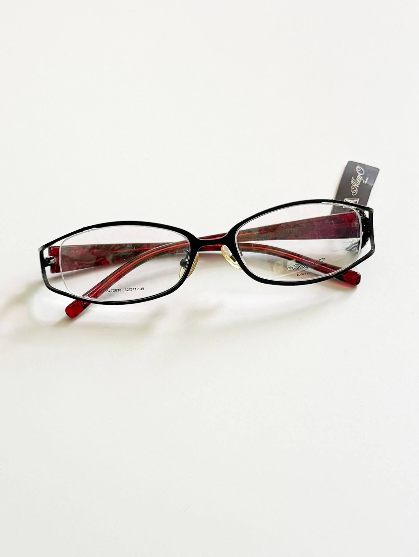 ALLEGRO Black Metal Slim Square Frame Glasses