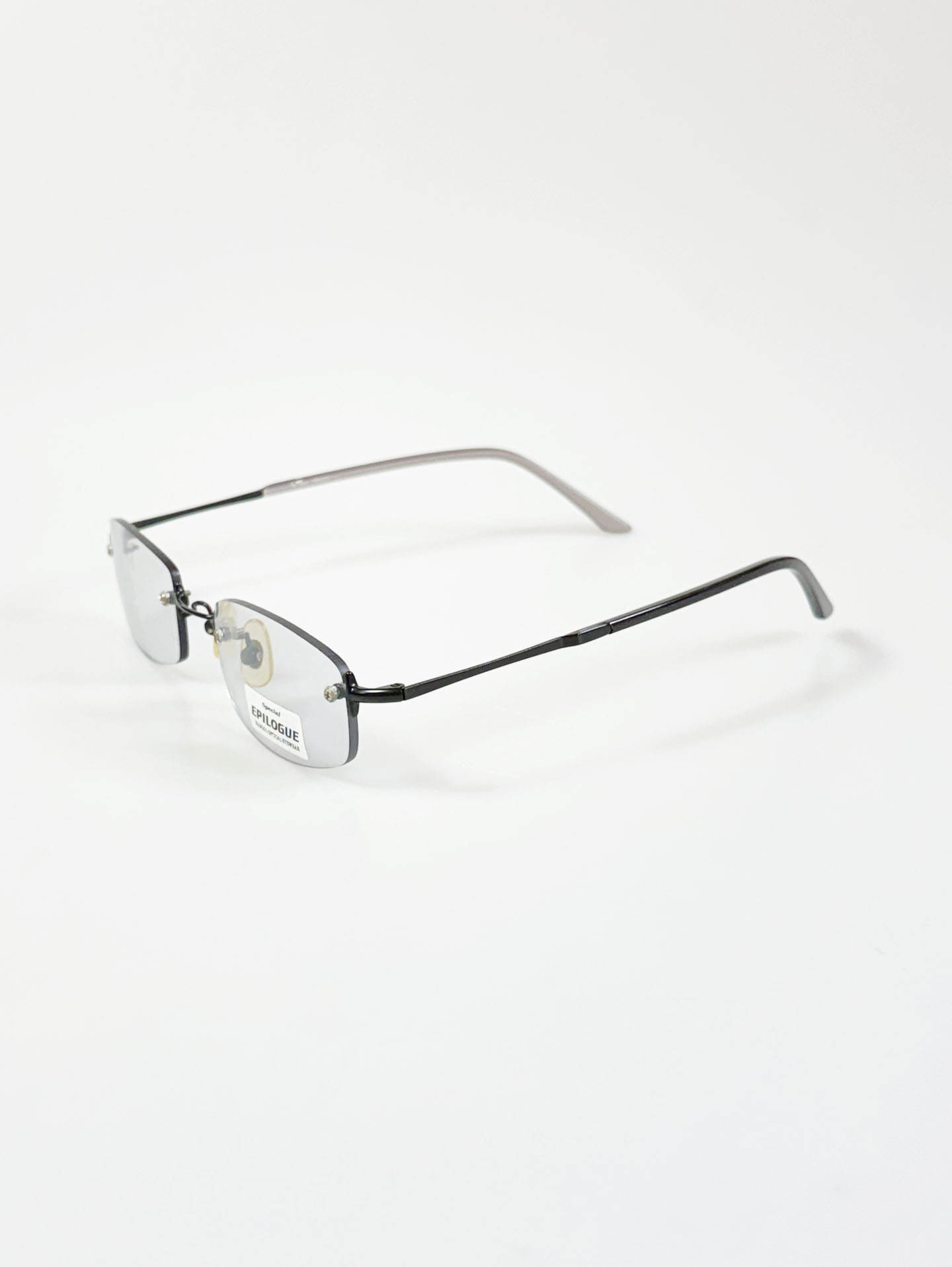 EPILOGUE Black Rimless Square Metal Frame Glasses