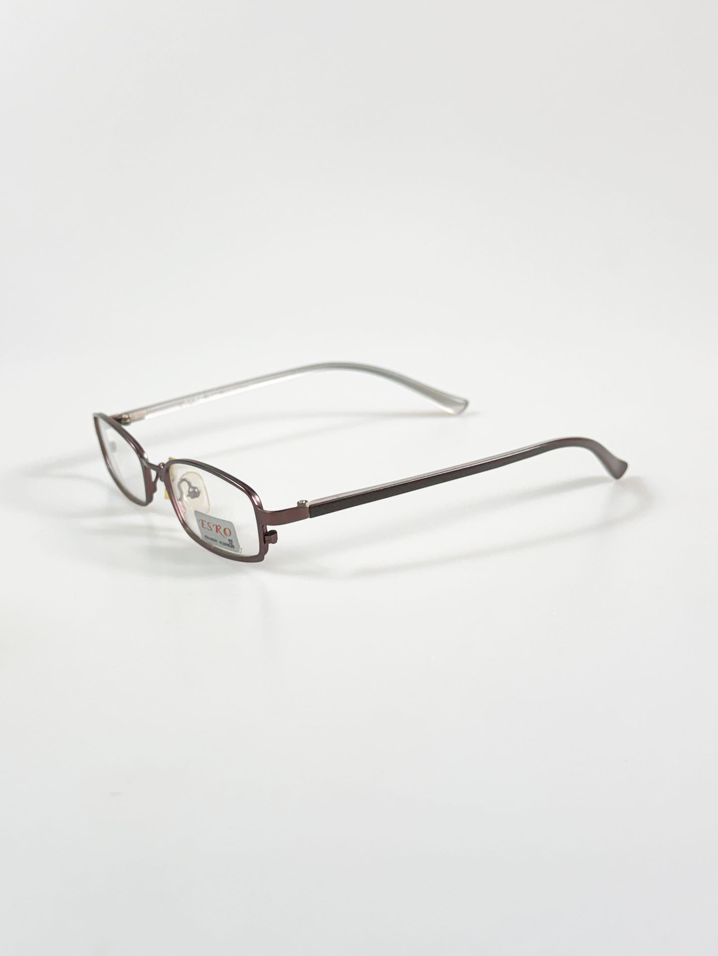 ESRO Brown Slim Square Metal Frame Glasses