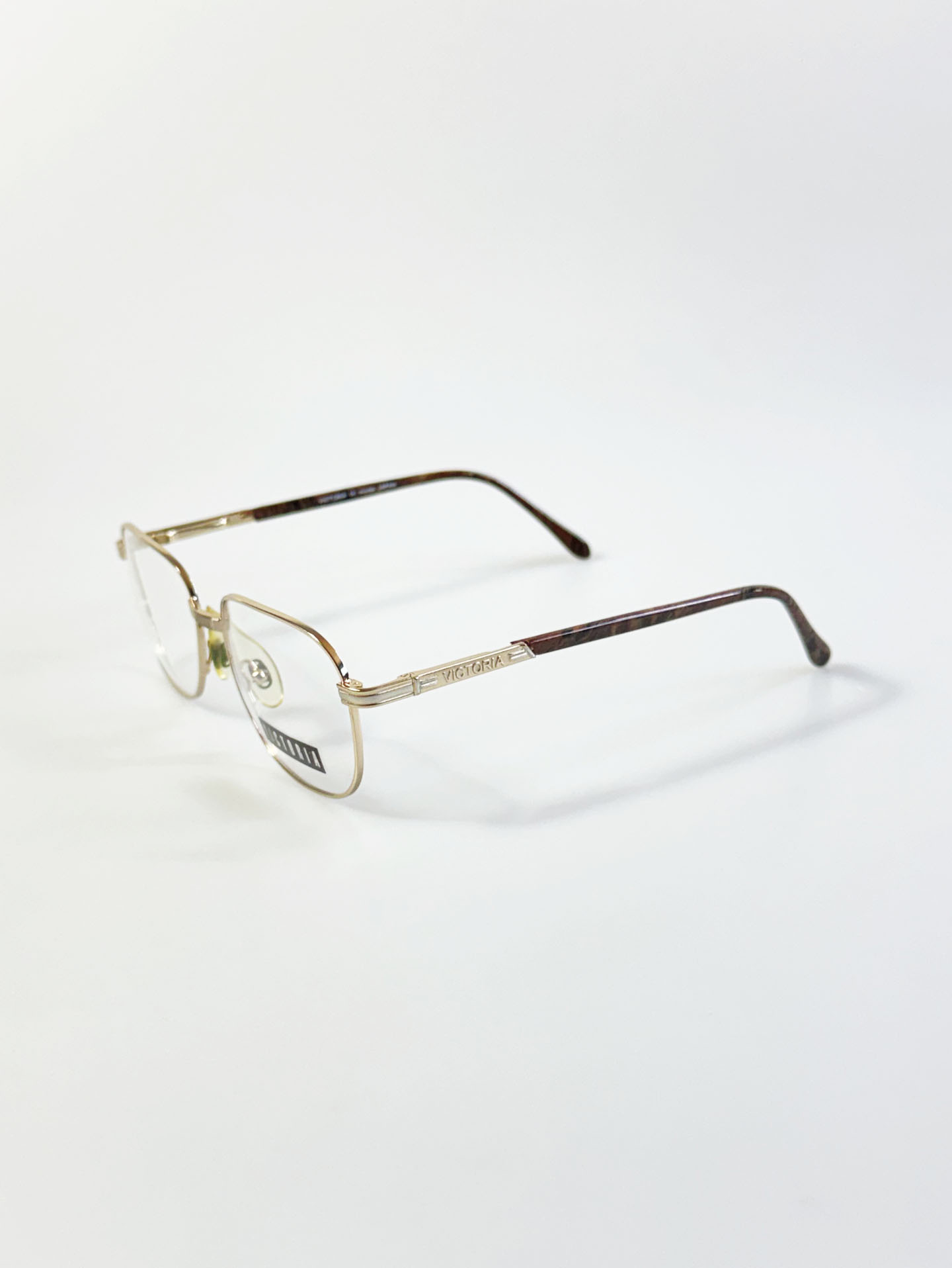 90's VICTORIA Gold Classic Square Metal Glasses