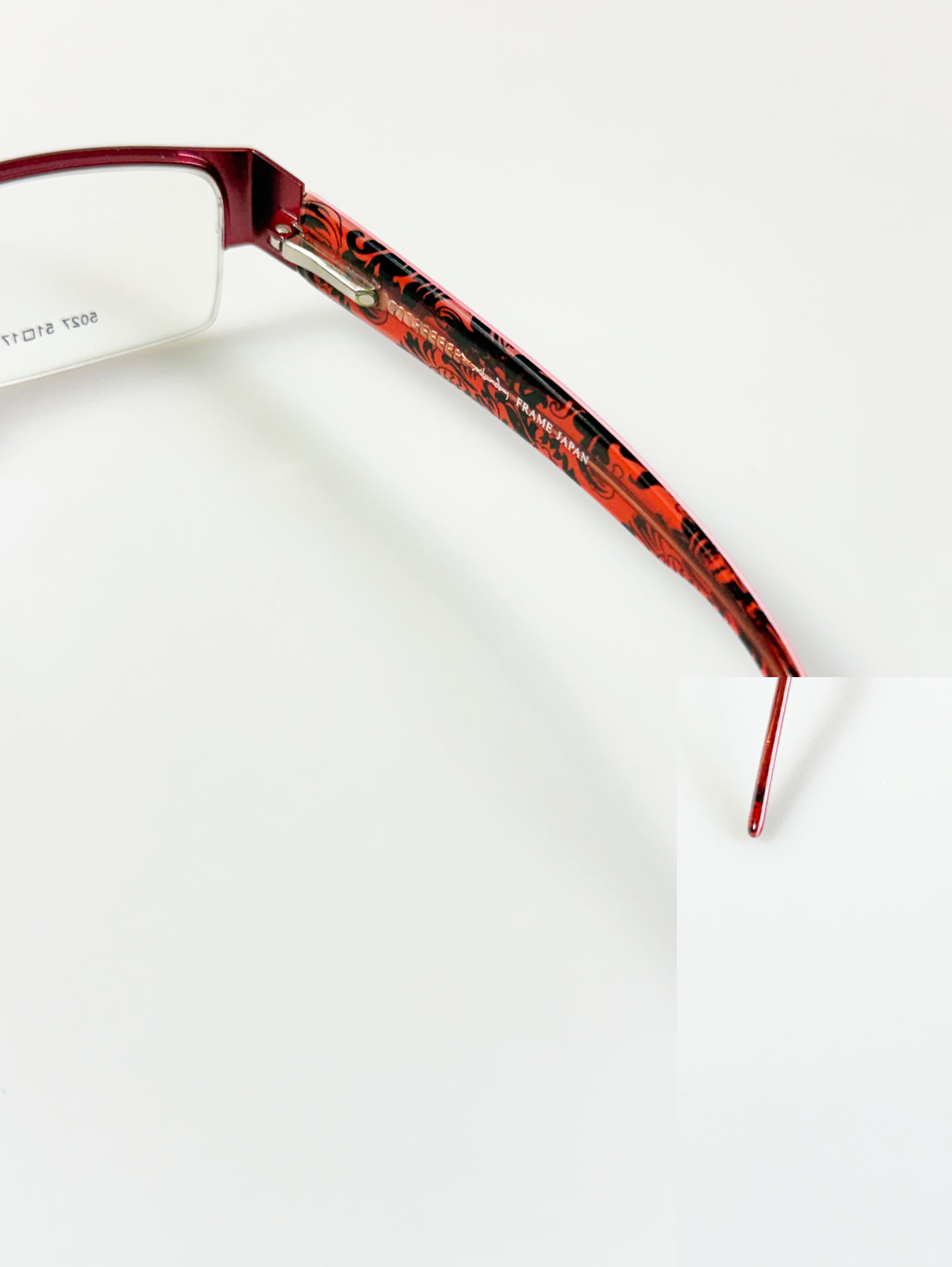 Milanday Half Rim Square Red Metal Frame Glasses