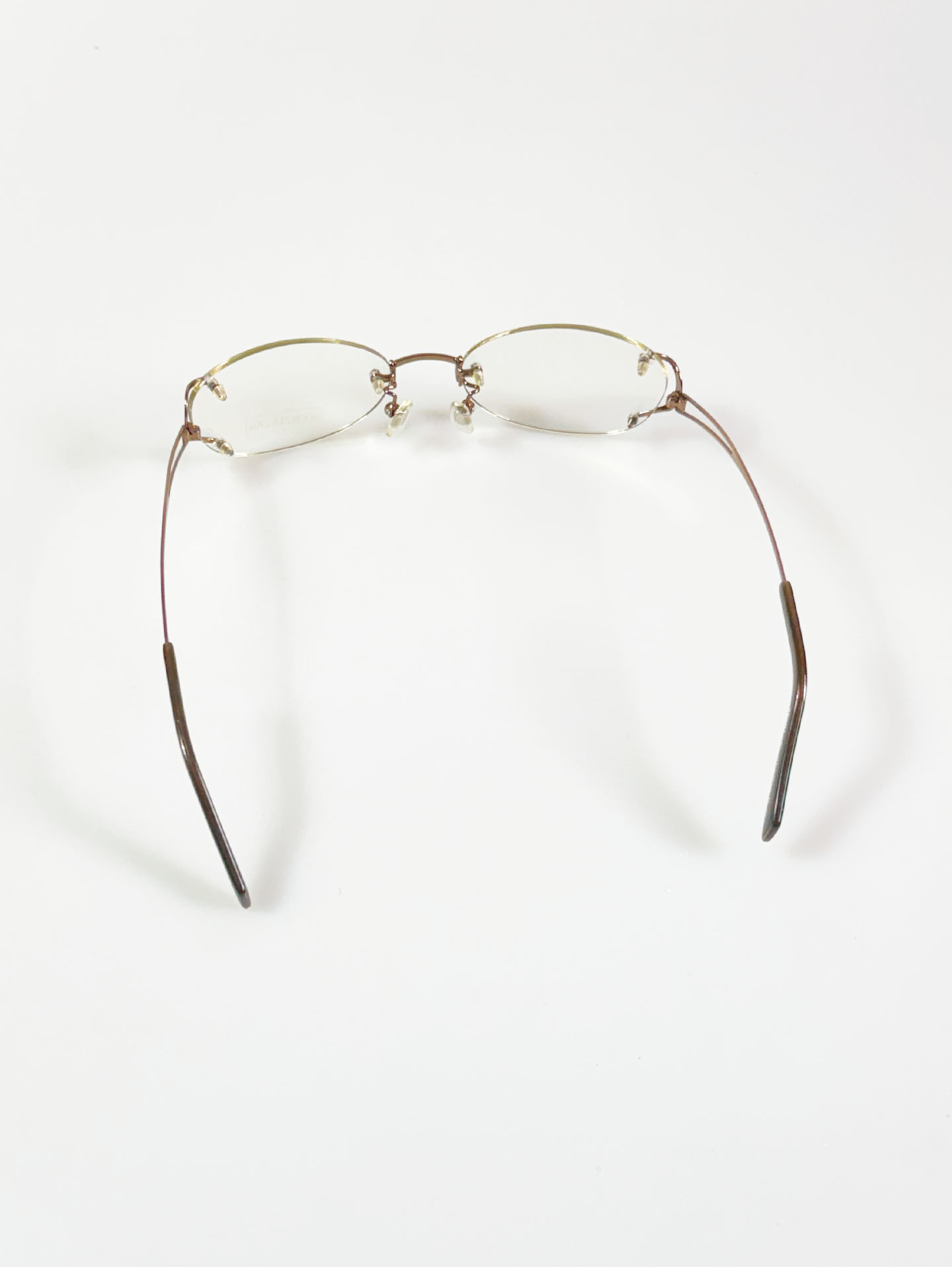 KENZIA ITALY Rimless Slim Oval Metal Frame Glasses