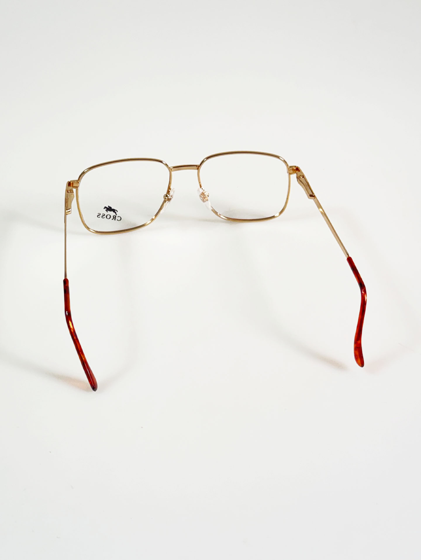 90's CROSS Gold Oversized Square Metal Glasses