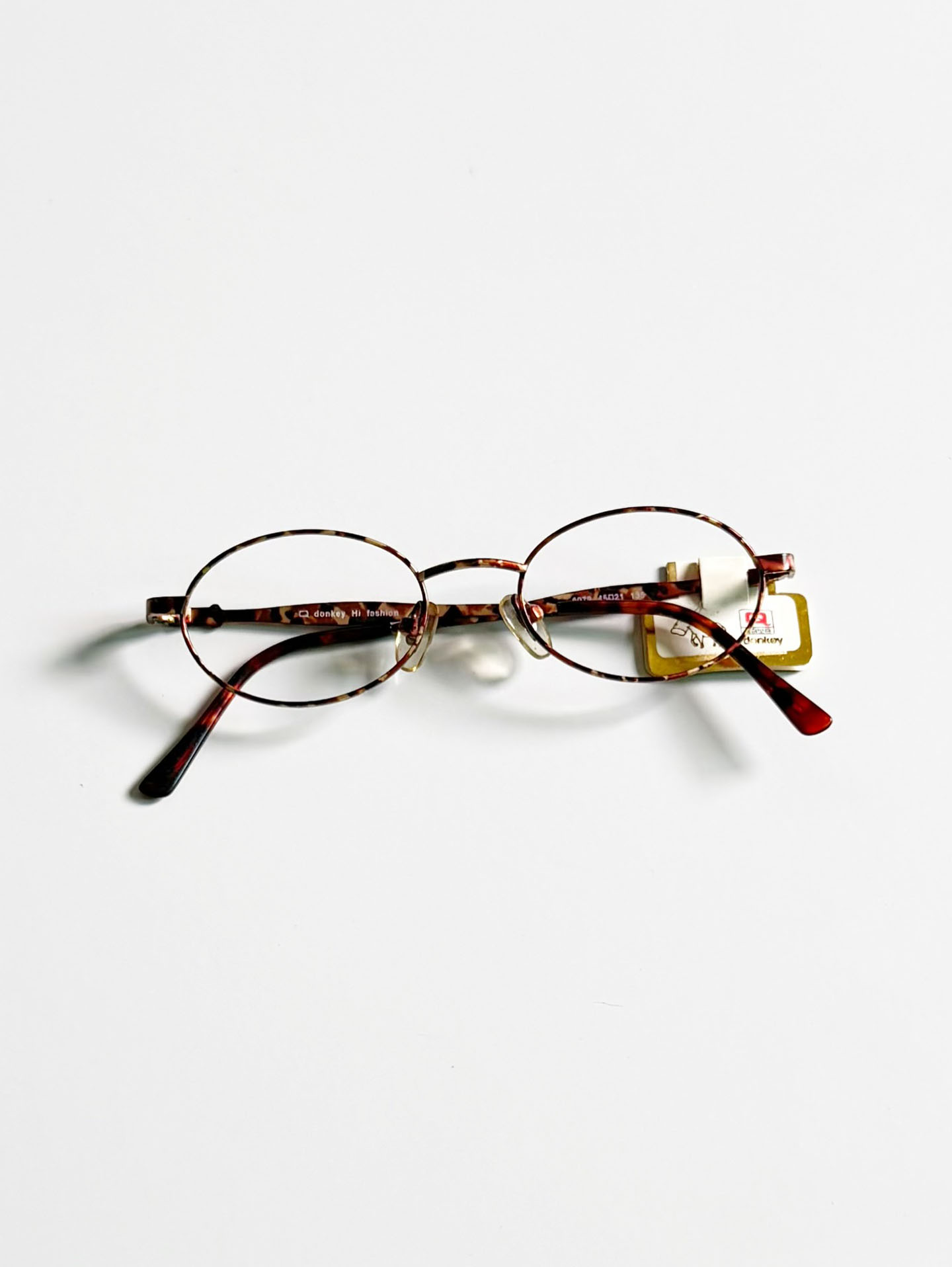 90’s Donkey Tortoise Oval Metal Frame Glasses