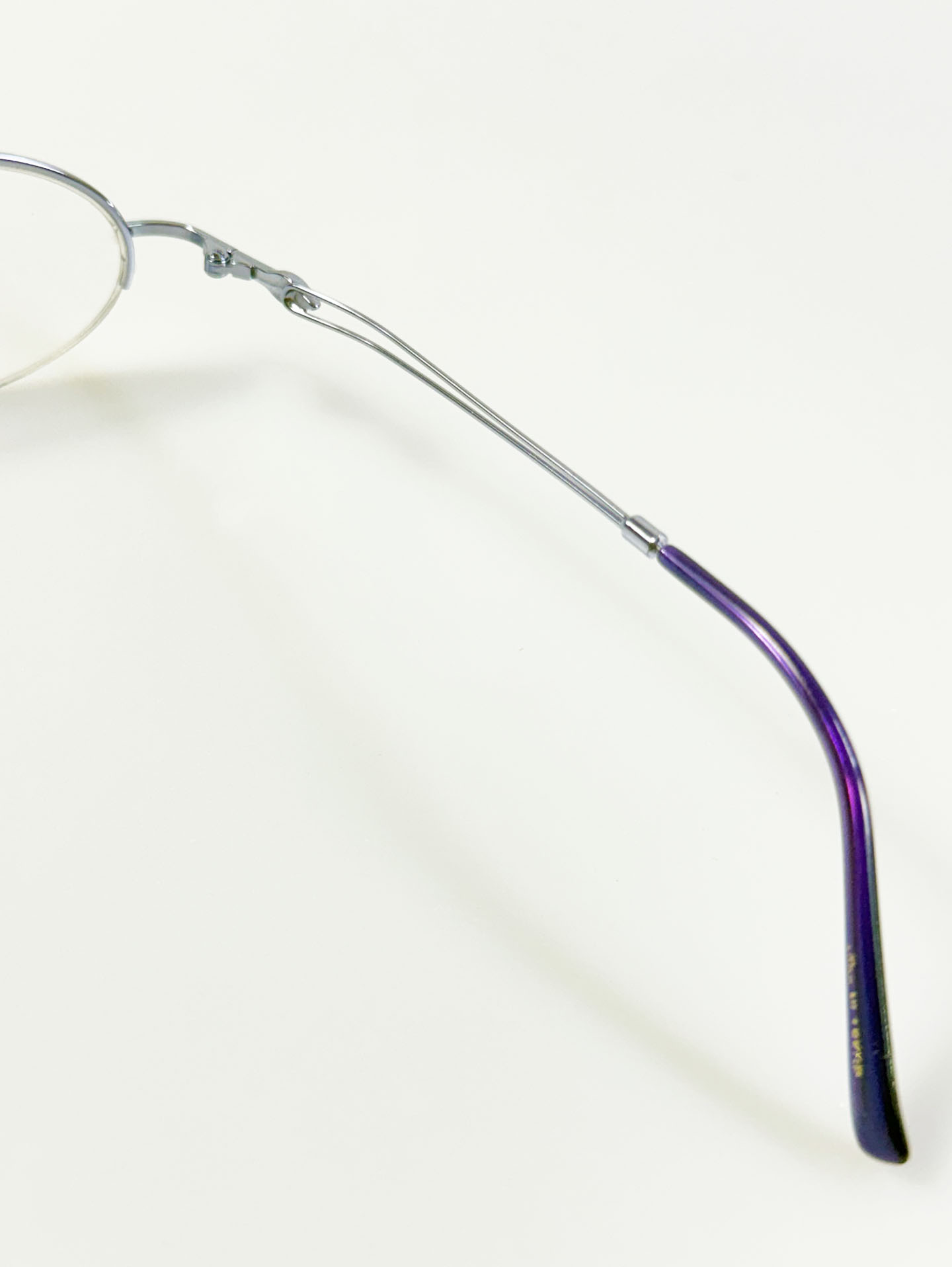 InToo Light Blue Oval Semi-Rimless Metal Frame Glasses