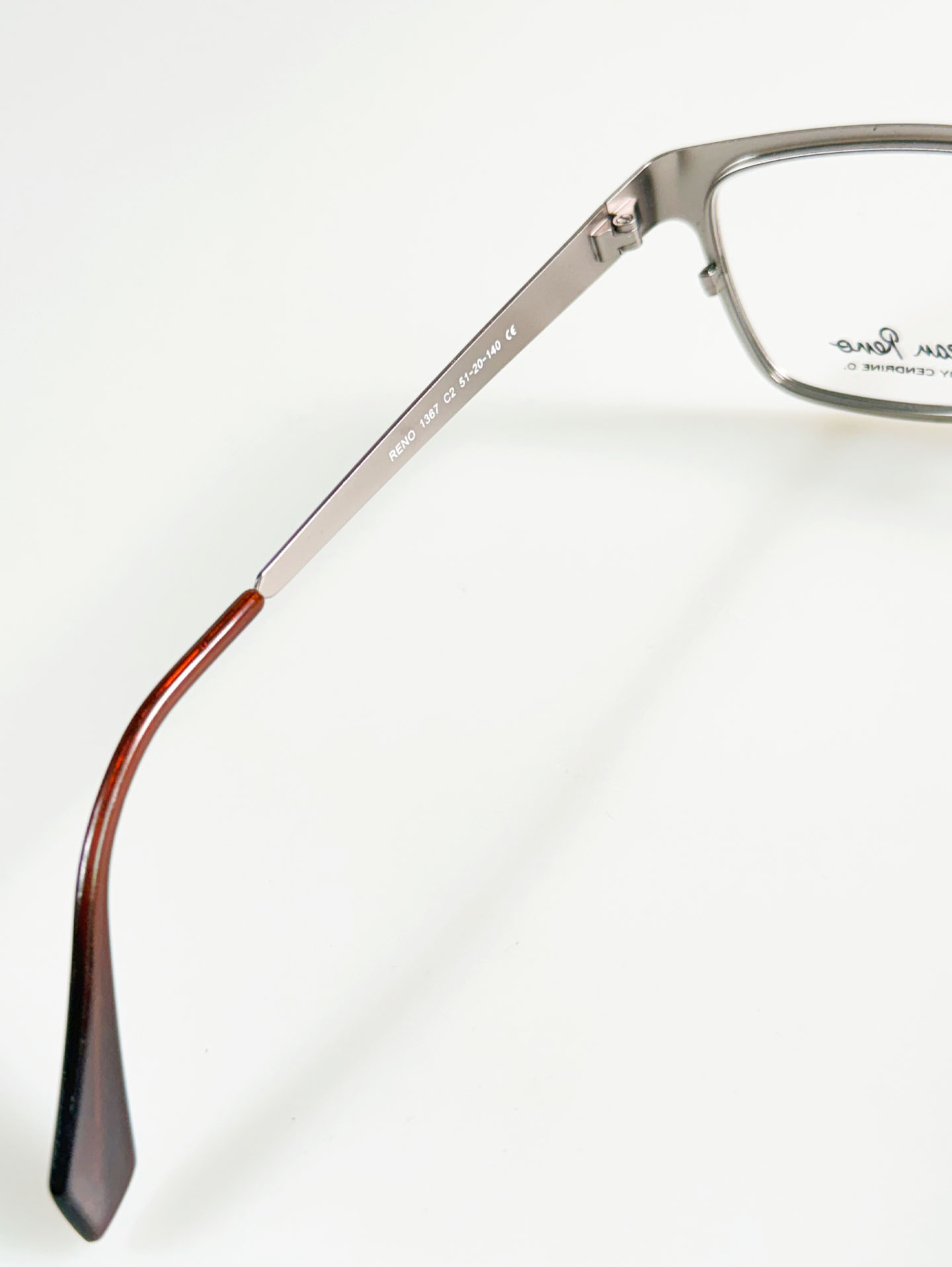 JEAN RENO Silver Tone Square Metal Glasses