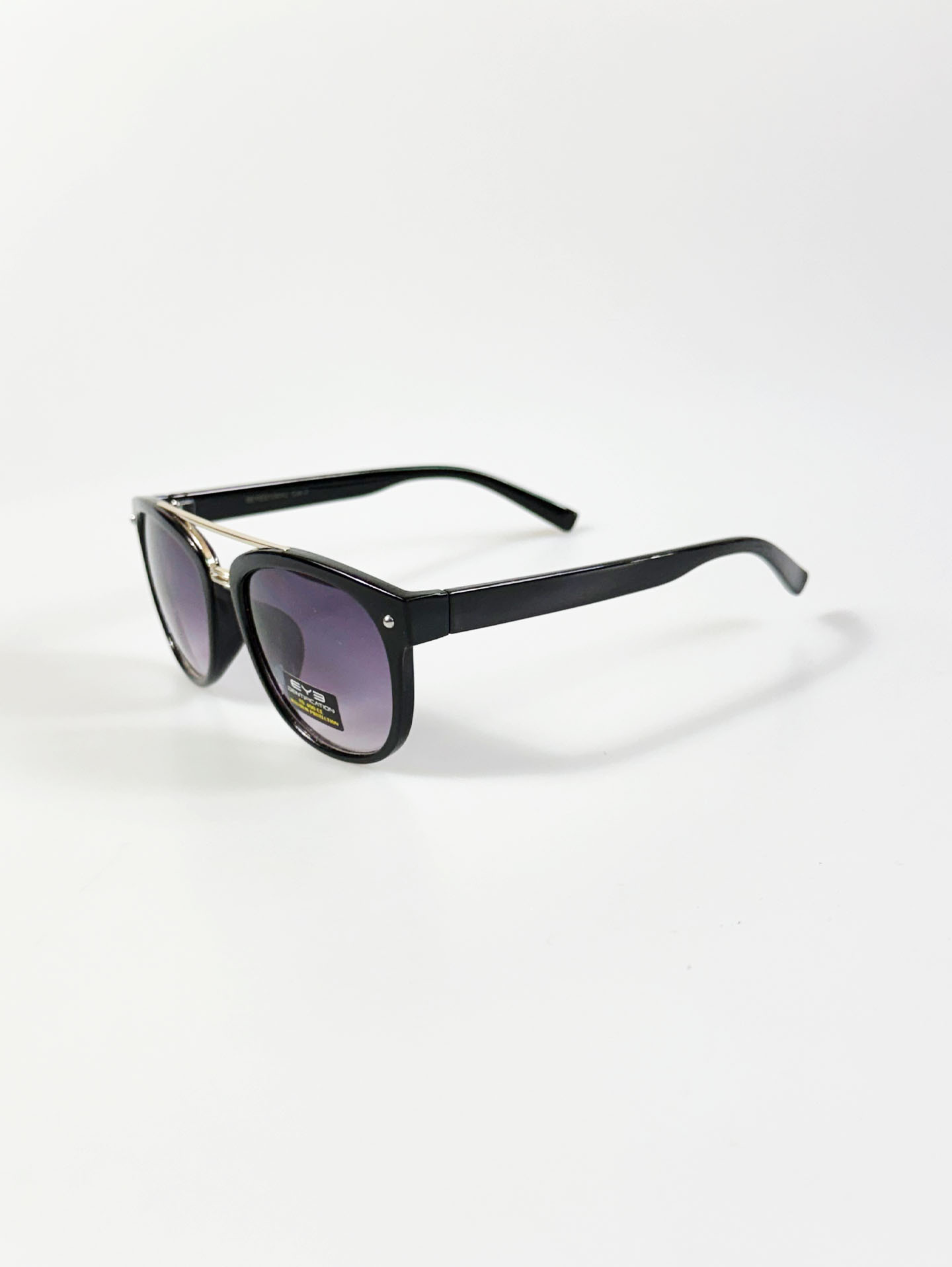 8EYED Black Two-Bridge Square Frame Sunglasses